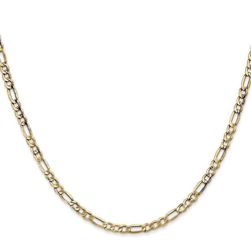 14K 24 Inch 3.5Mm Semi-Solid Figaro With Lobster Clasp Chain