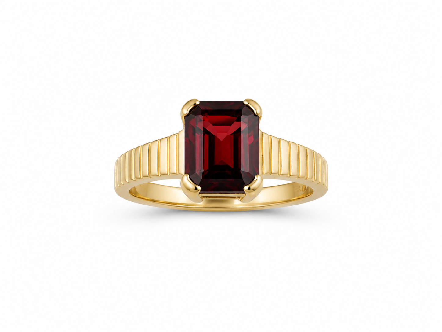 14KT Yellow Gold 3.00 STW Garnet Ring A3B7 [K9H]