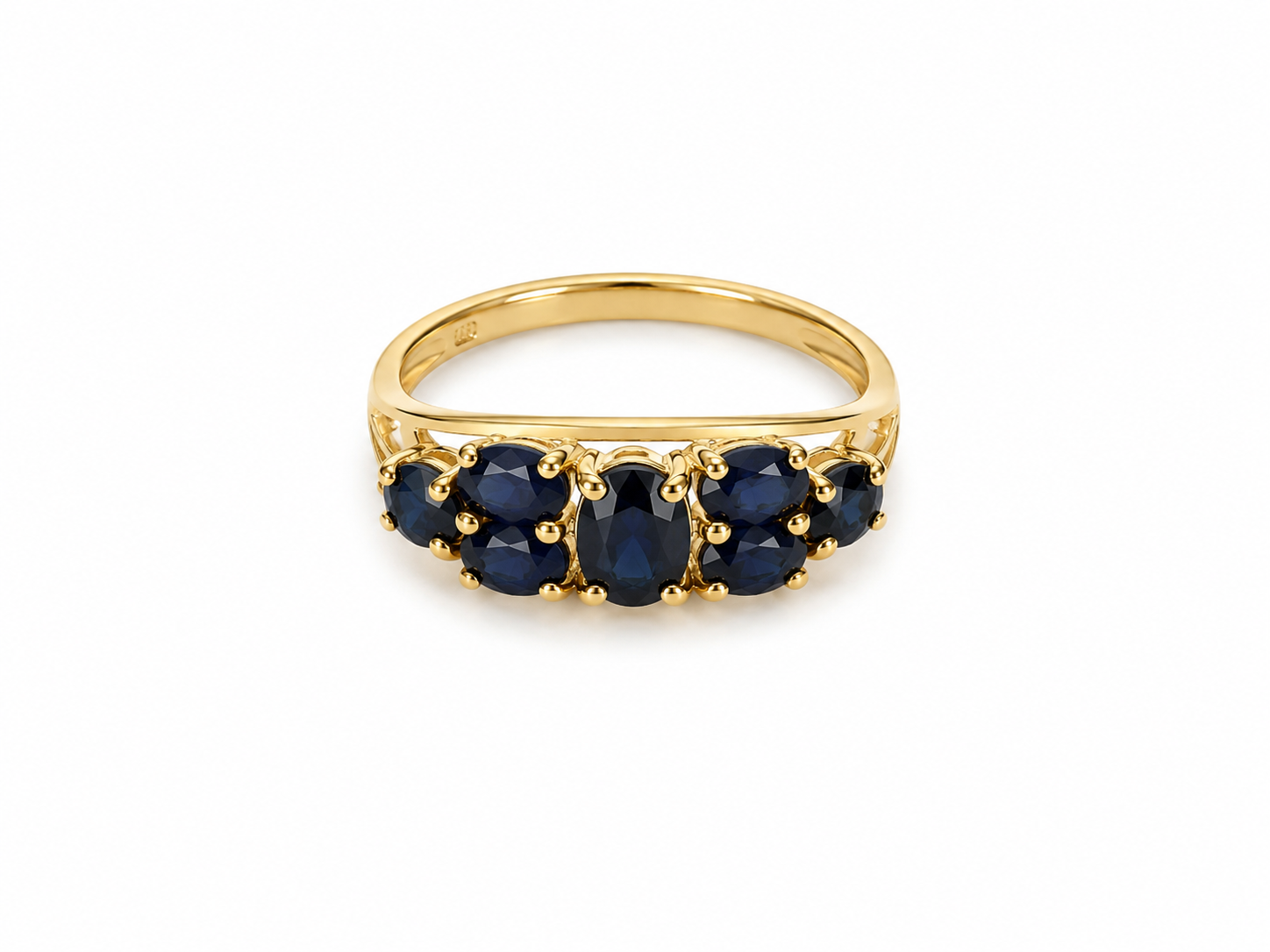 10KT Yellow Gold 1.25 STW Sapphire Ring [K14H]