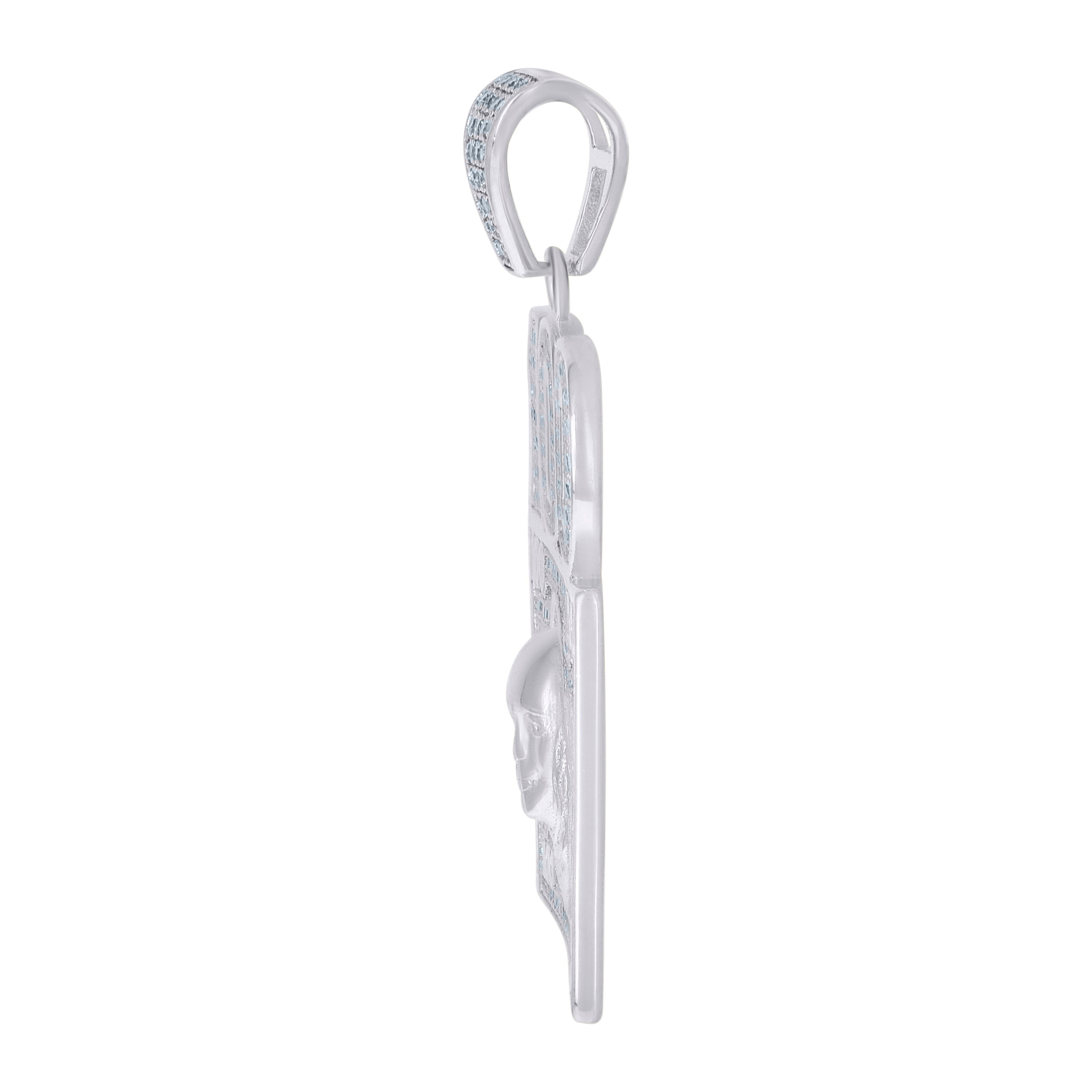 925 Sterling Silver Mens Cubic-Zirconia 100 Dollar Bill Currency Fashion Charm Pendant