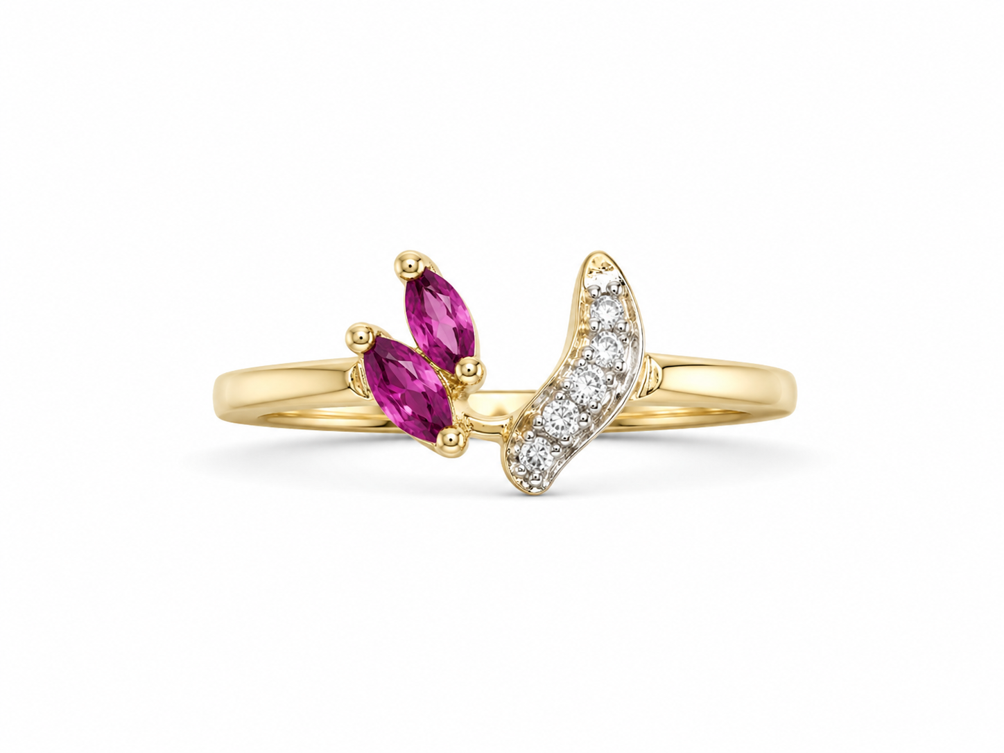 14KT Yellow Gold 0.02 CTW 0.18 STW Tourmaline Diamond Enhancer [K6H50]