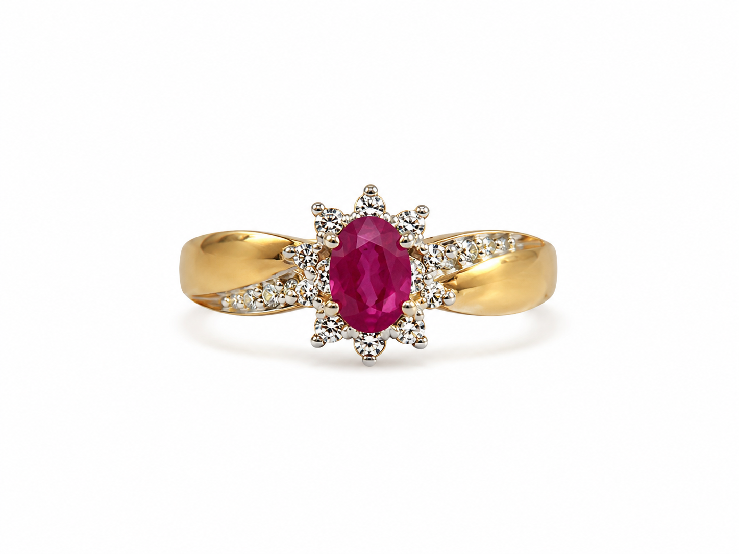 10KT Yellow Gold 0.37 STW Ruby Ring [A2B4 - K6H]