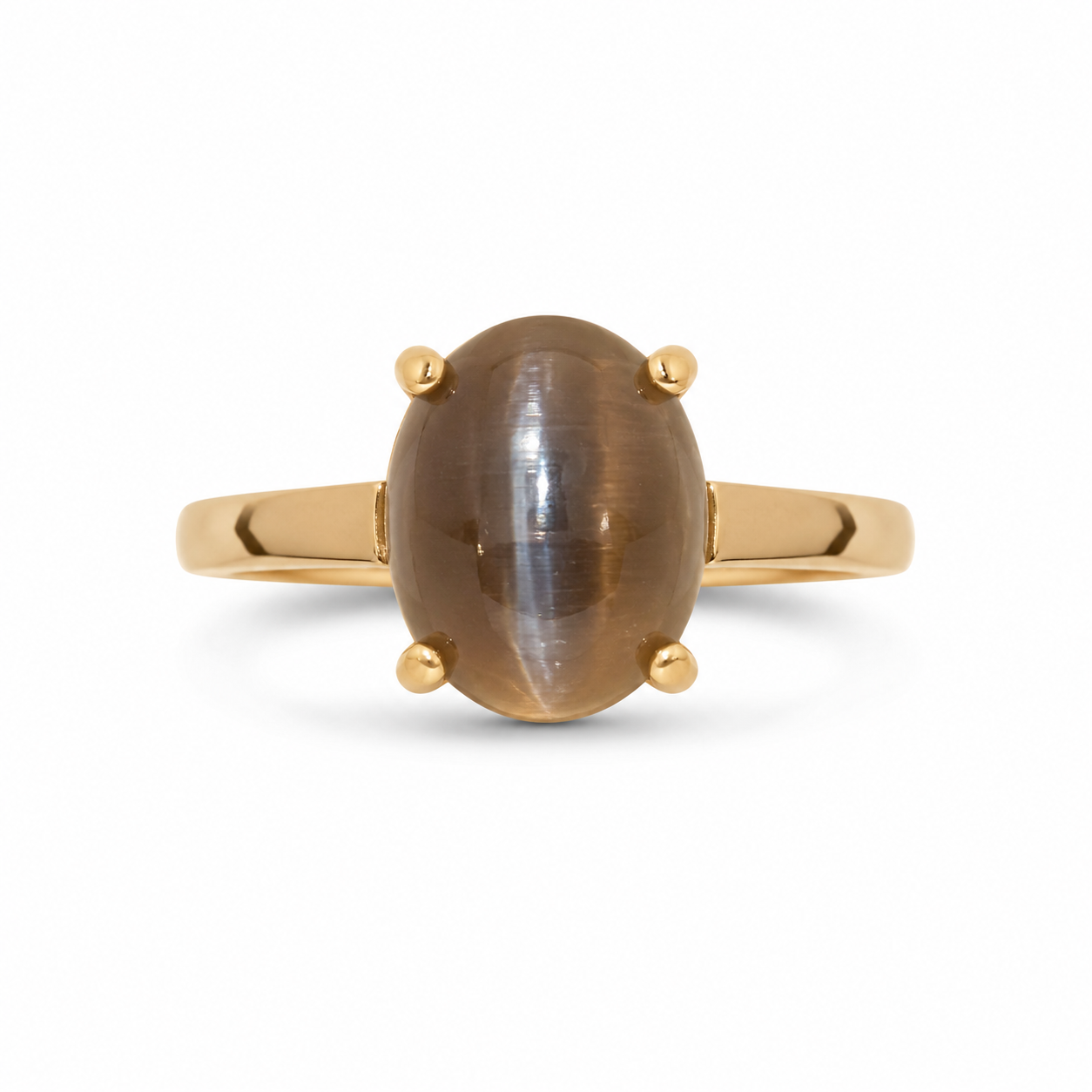 14KT Yellow Gold Oval Shape Tiger Eye Stone Ring [A4B3 - K13H]