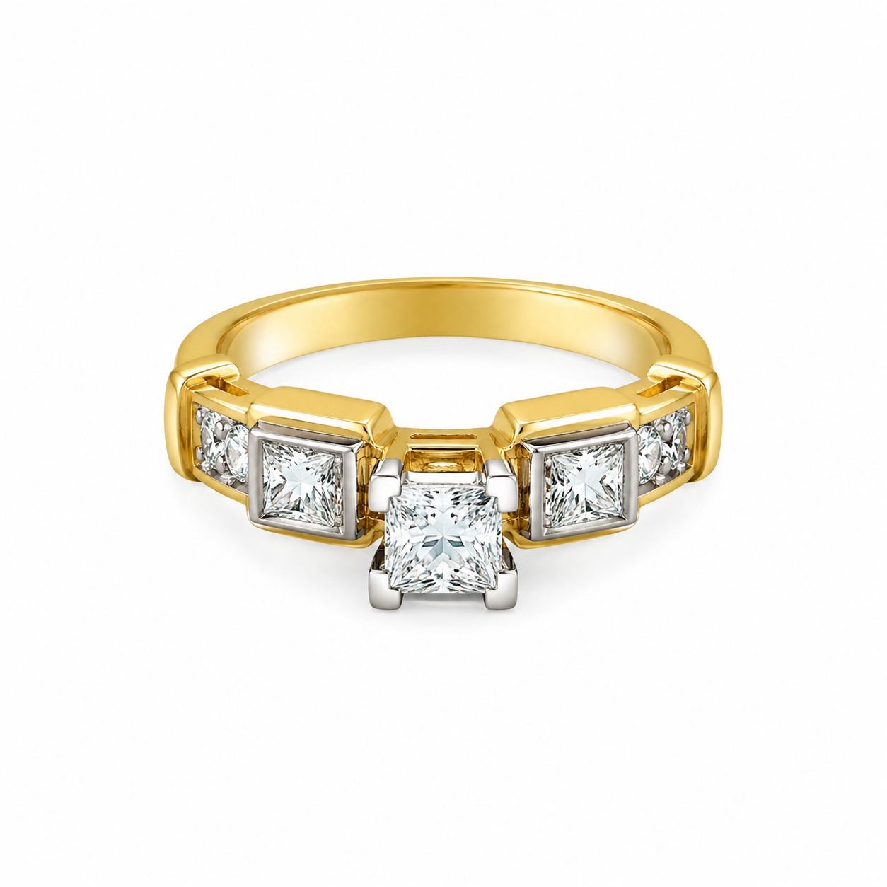 18KT Yellow Gold 1.00 CTW Diamond Ring [K36H]