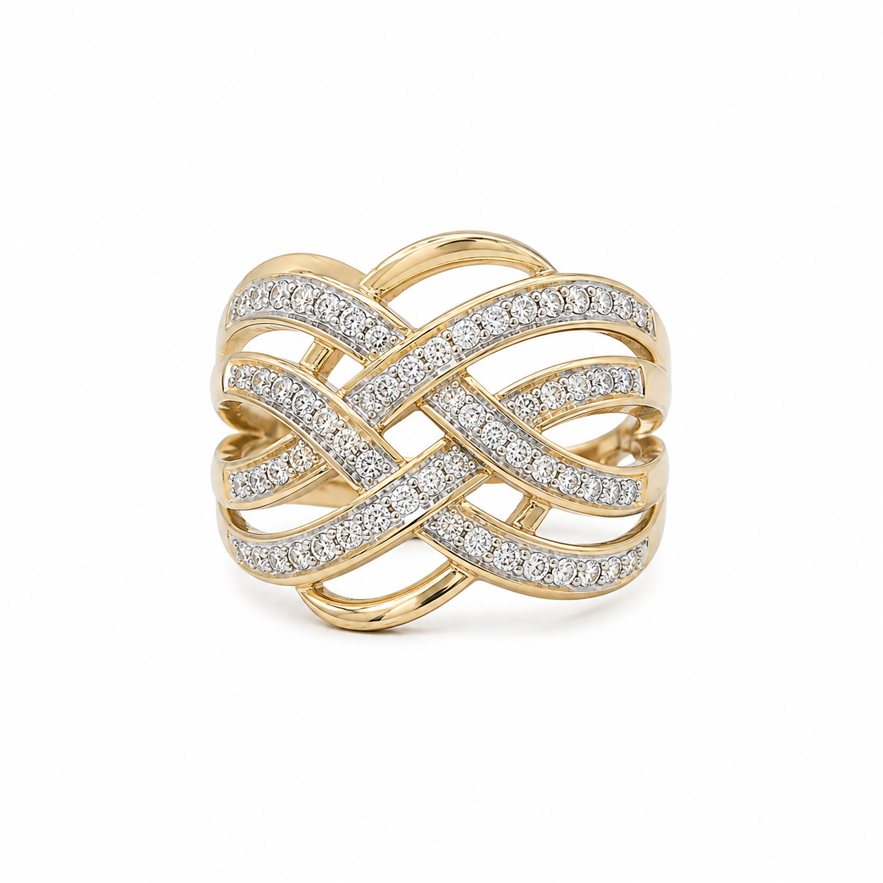 10KT Yellow Gold 0.10 CTW Diamond Ring [K4H]