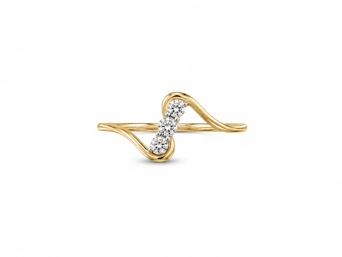 10KT Yellow Gold 0.07 CTW Diamond Ring [K3H]