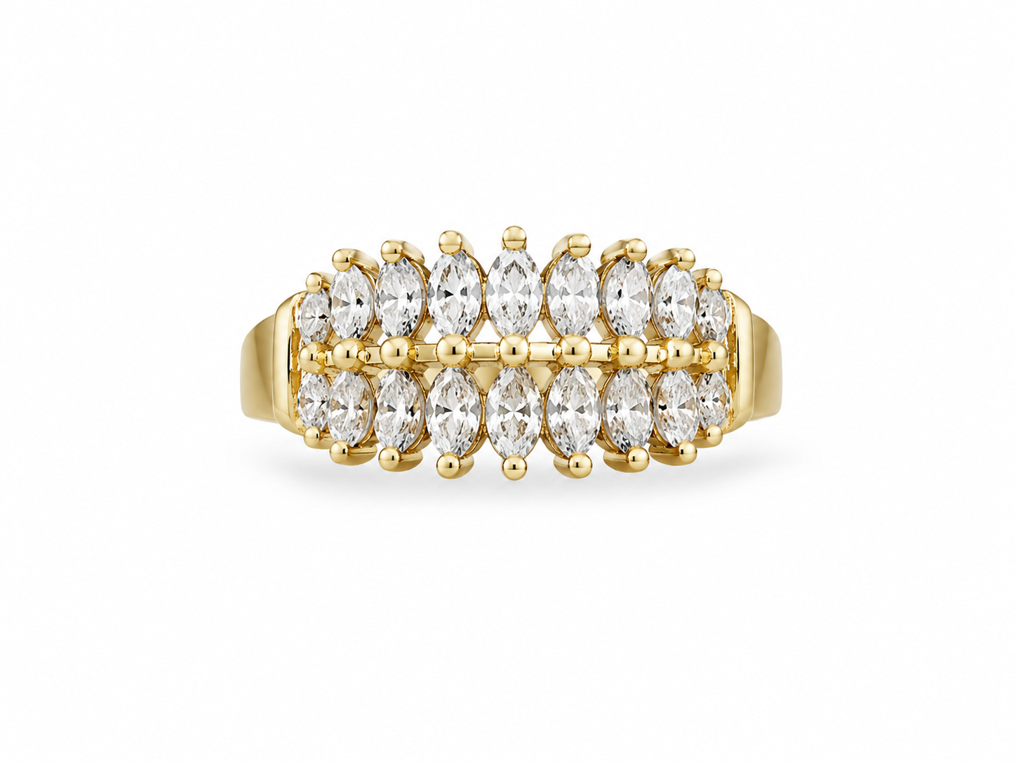 14KT Yellow Gold 0.50 CTW Marquise Shape Diamond Ring Band [K42H]