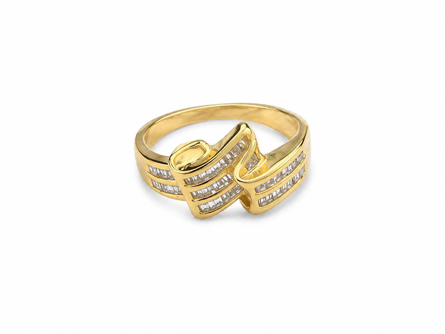 10KT Yellow Gold 0.75 CTW Baguette Diamond Ring Band [K14H]
