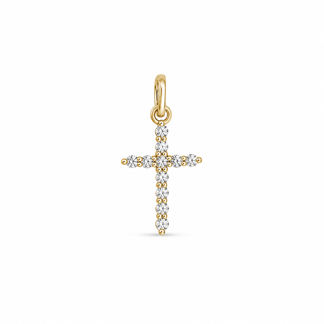 10KT Yellow Gold  0.05 CTW Diamond Cross Pendant [K2H50]