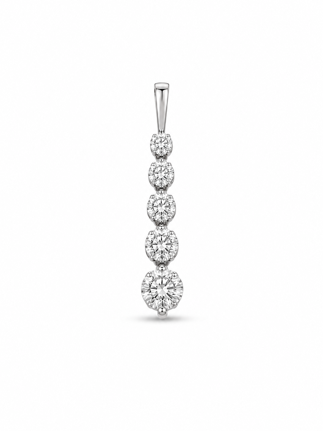 14KT White Gold 0.25 CTW Journey Diamond Pendant [K9H]