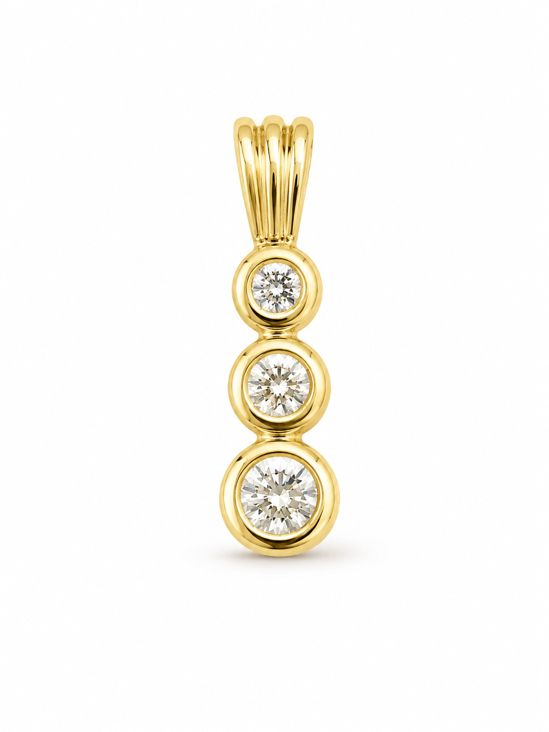 14KT Yellow Gold 0.25 CTW Journey Diamond Pendant [K12H]