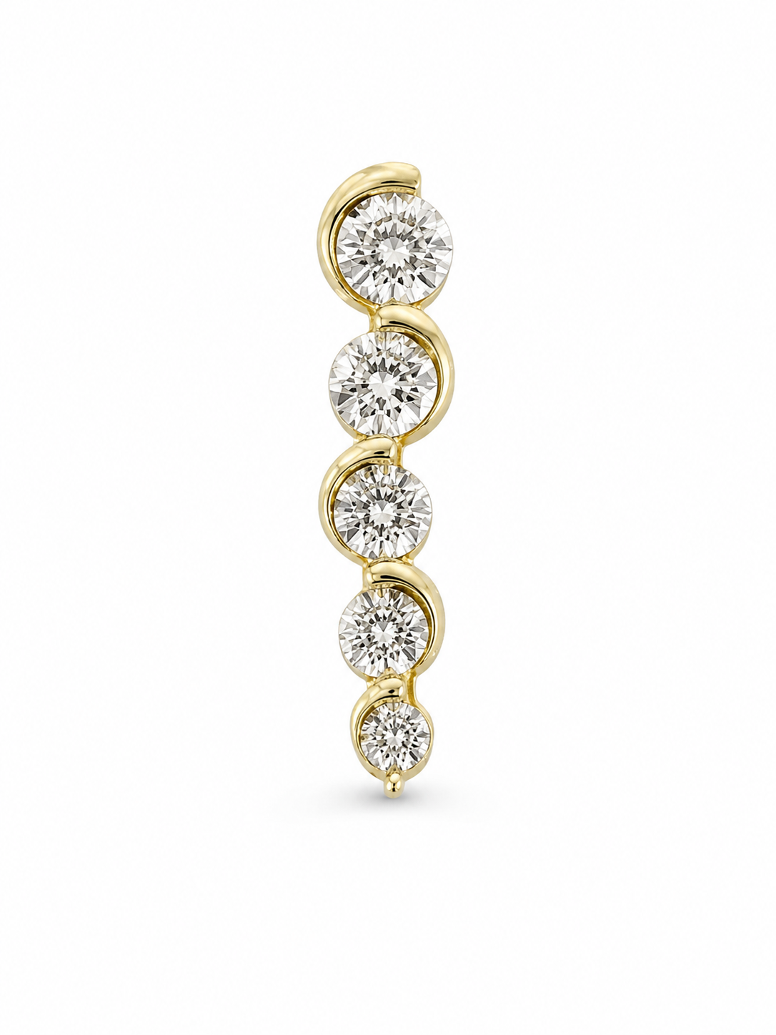 10KT Yellow Gold 0.10 CTW Journey Diamond Pendant [K5H75]