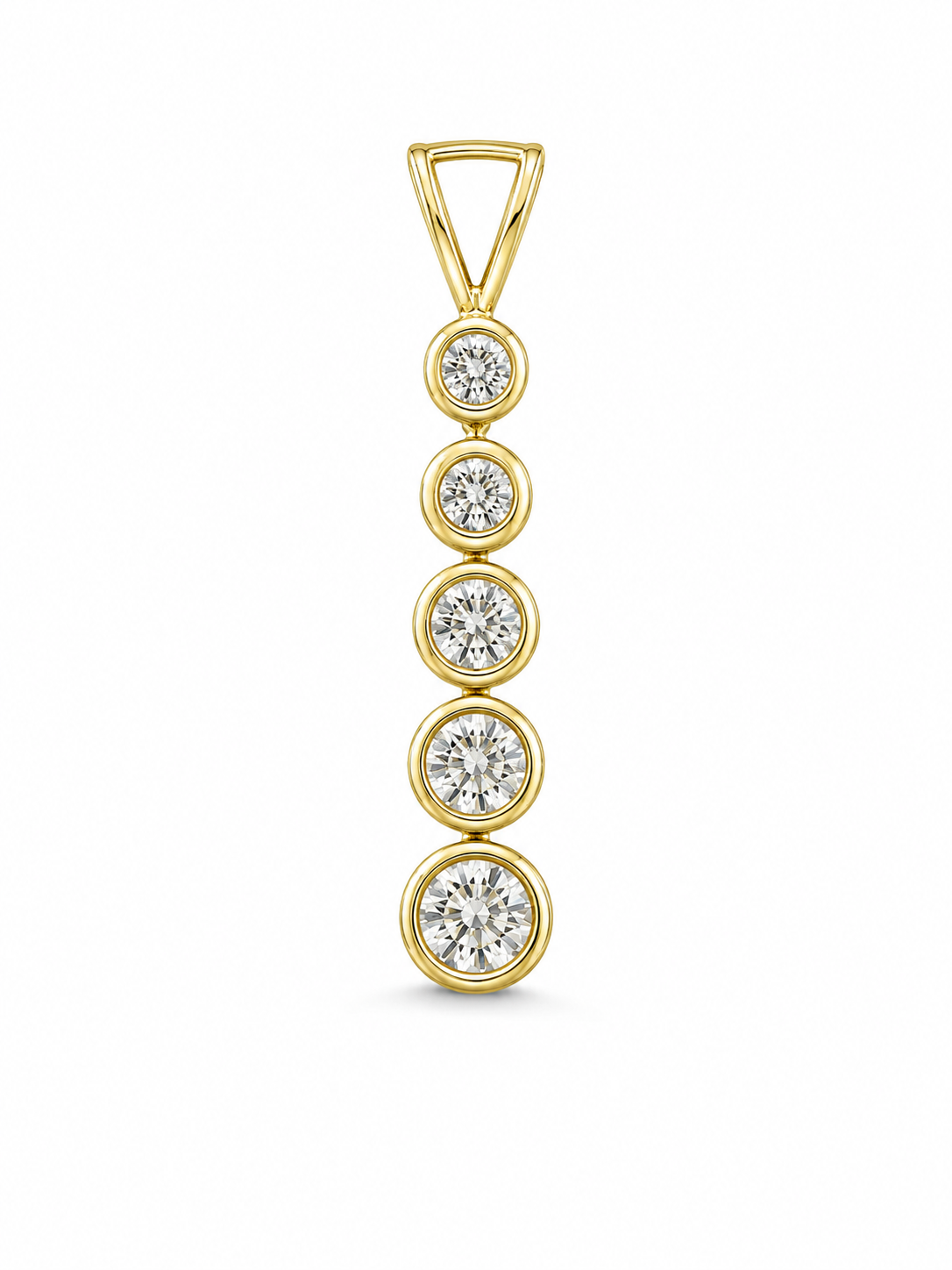 10KT Yellow Gold 0.05 CTW Journey Diamond Pendant [K6H25]