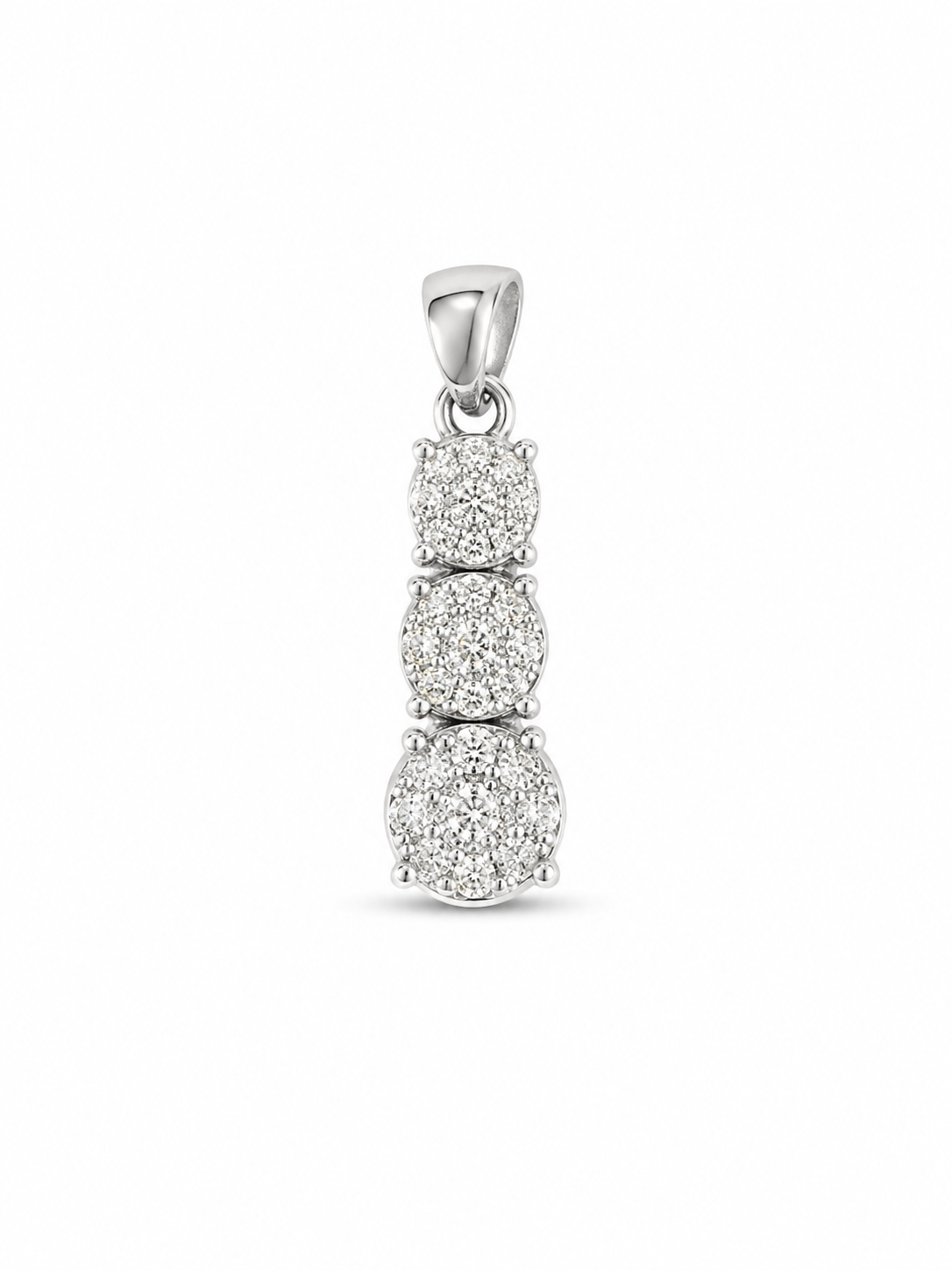 10KT White Gold 0.05 CTW Pave Journey Diamond Pendant [K3H75]