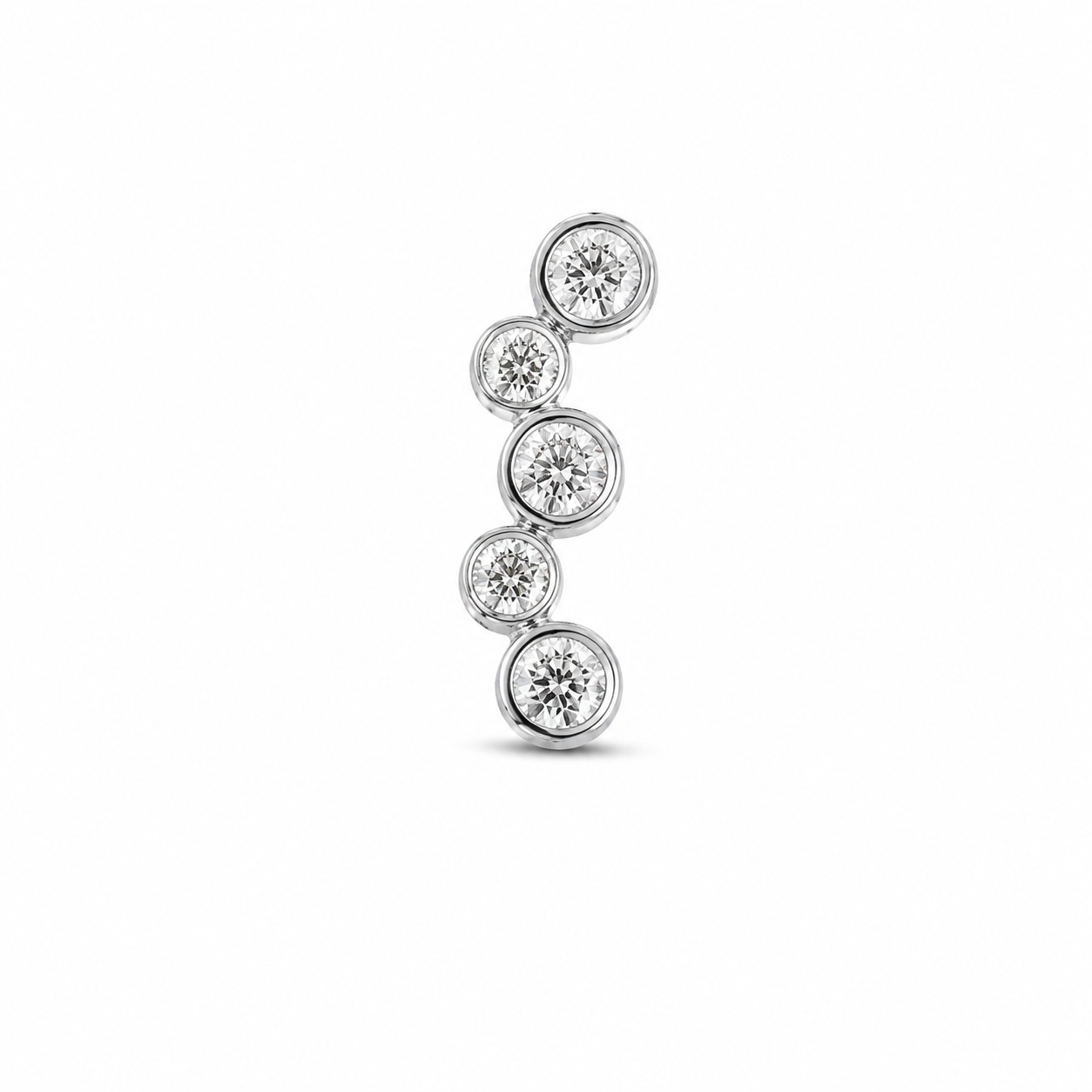10KT White Gold 0.25 CTW Bar Diamond Pendant [K8H]