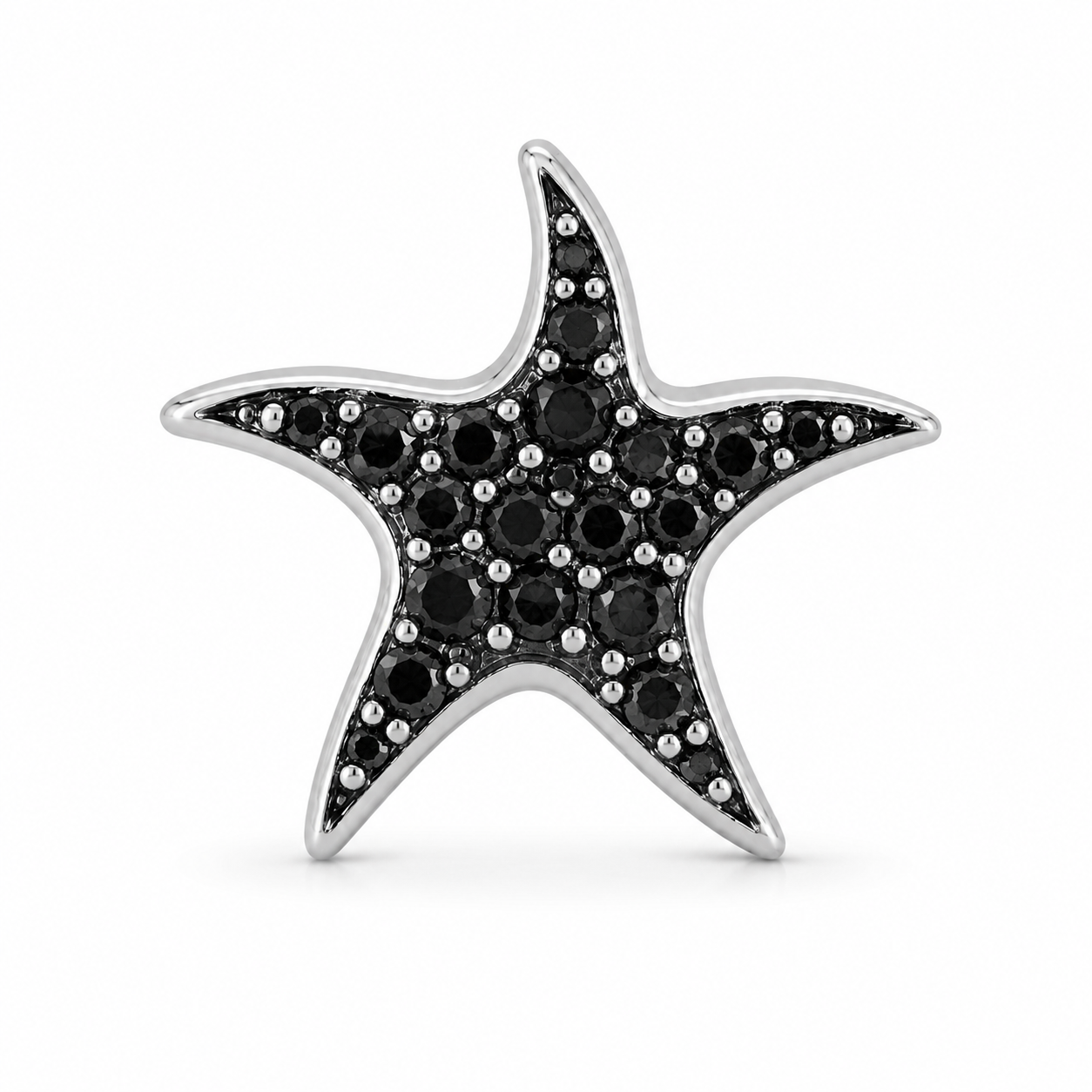 925 Sterling Silver 0.06 CTW Sea Star Charm Diamond Pendant [K1H30]