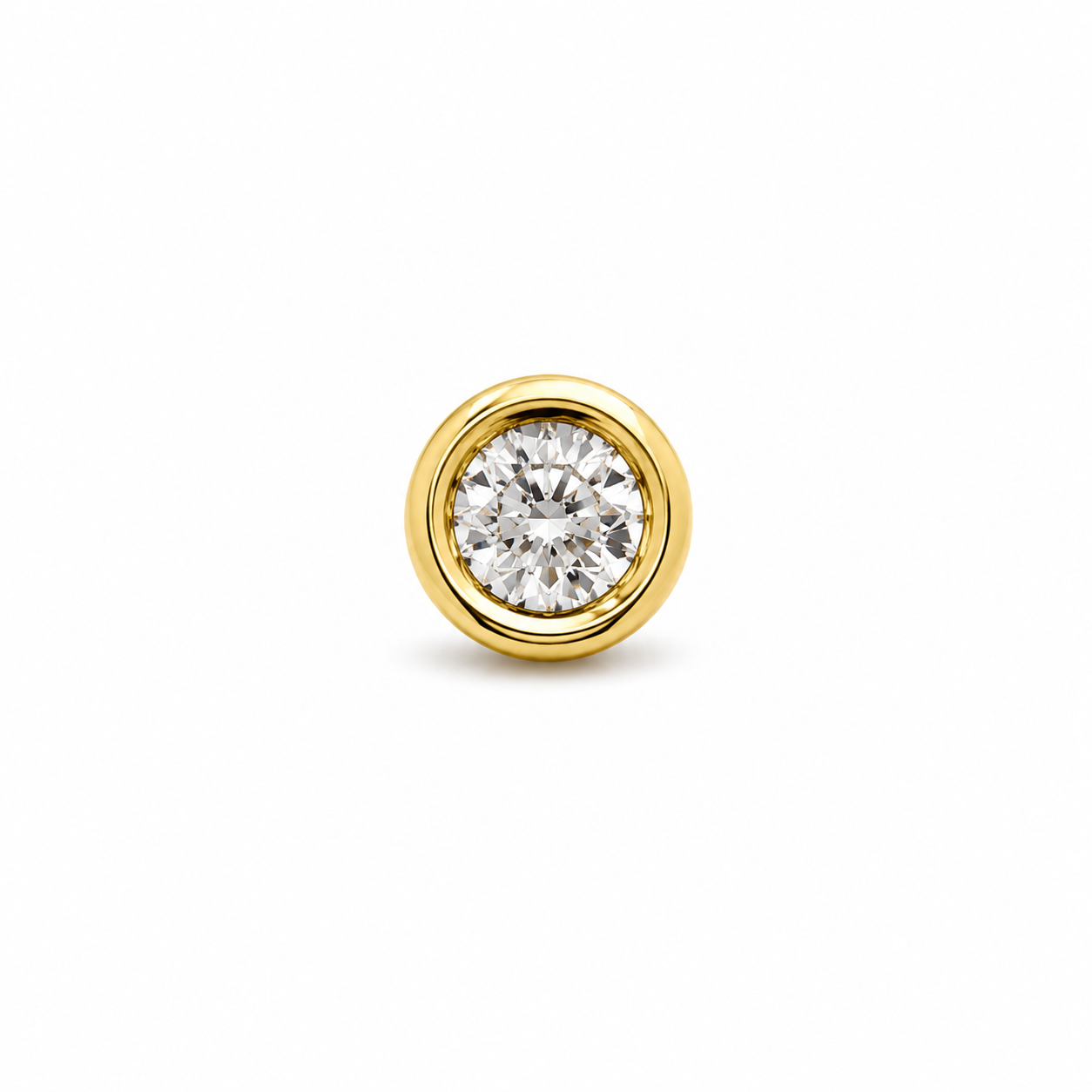 14KT Yellow Gold 0.20 CTW Round Slide Diamond Pendant [K6H50]