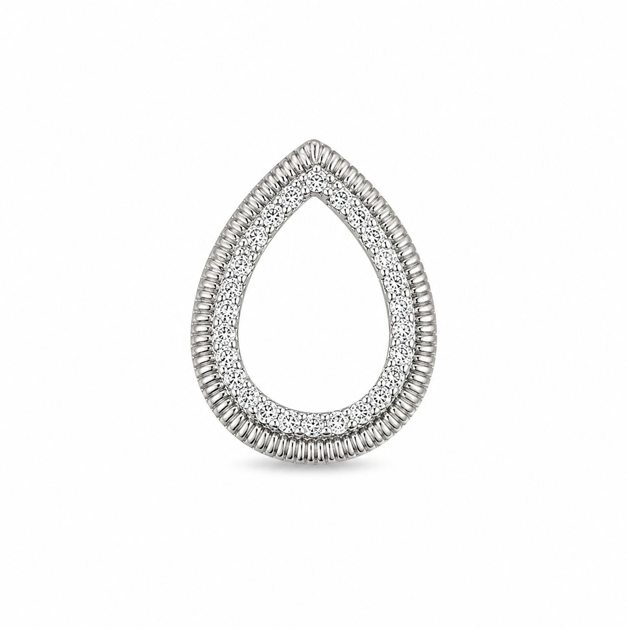 14KT White Gold 0.25 CTW TearDrop Diamond Pendant [K11H]K11H]