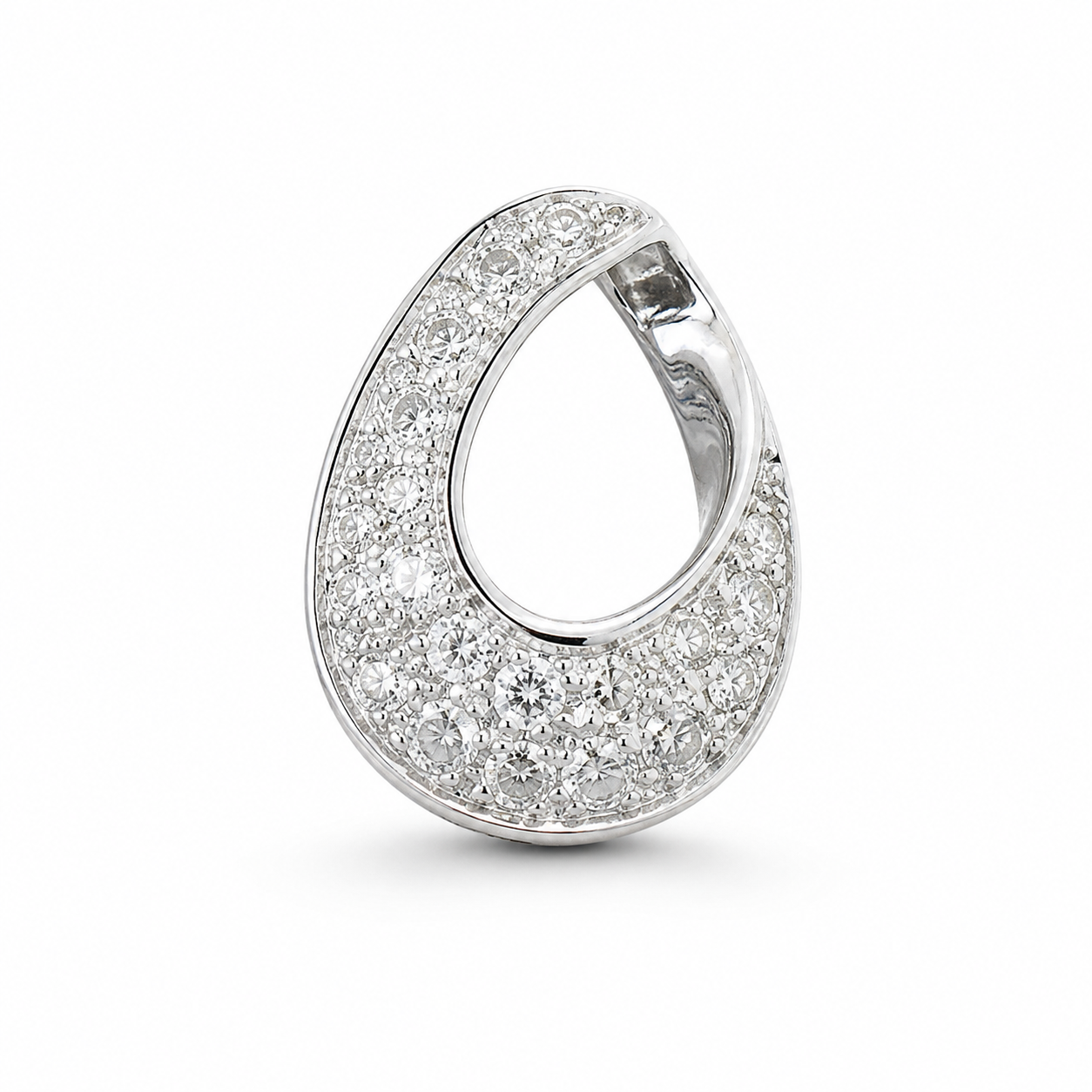 14KT White Gold 0.25 CTW Sliding Diamond Pendant [K11H]