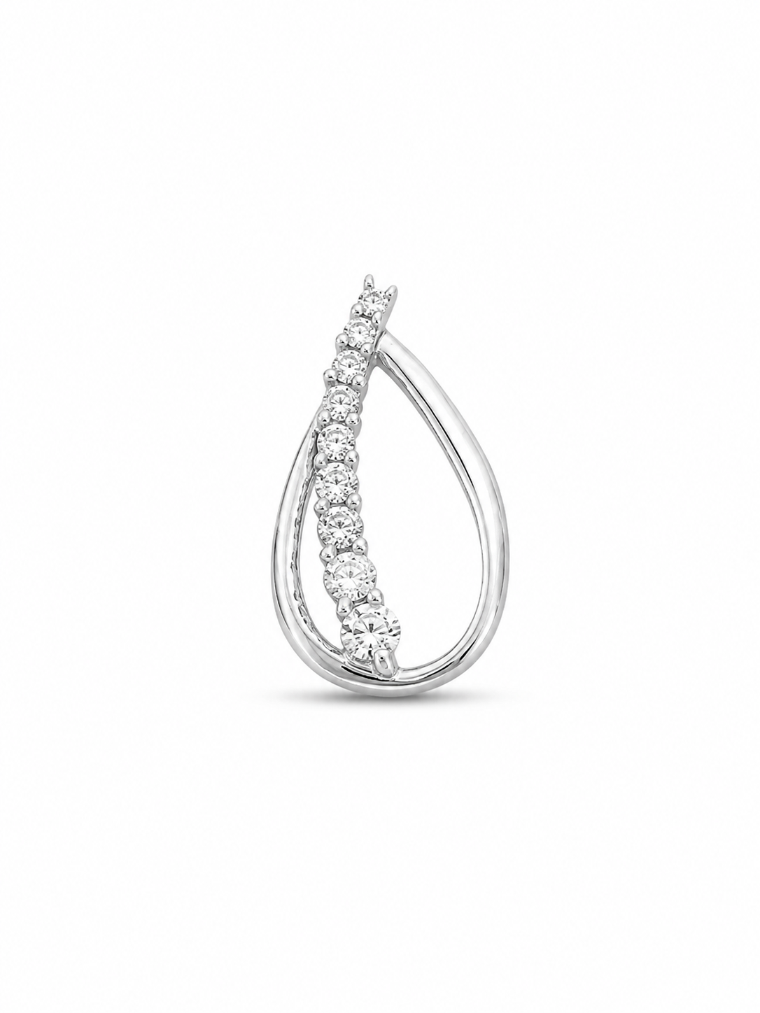 14KT White Gold 0.25 CTW Teardrop Diamond Pendant [K11H]