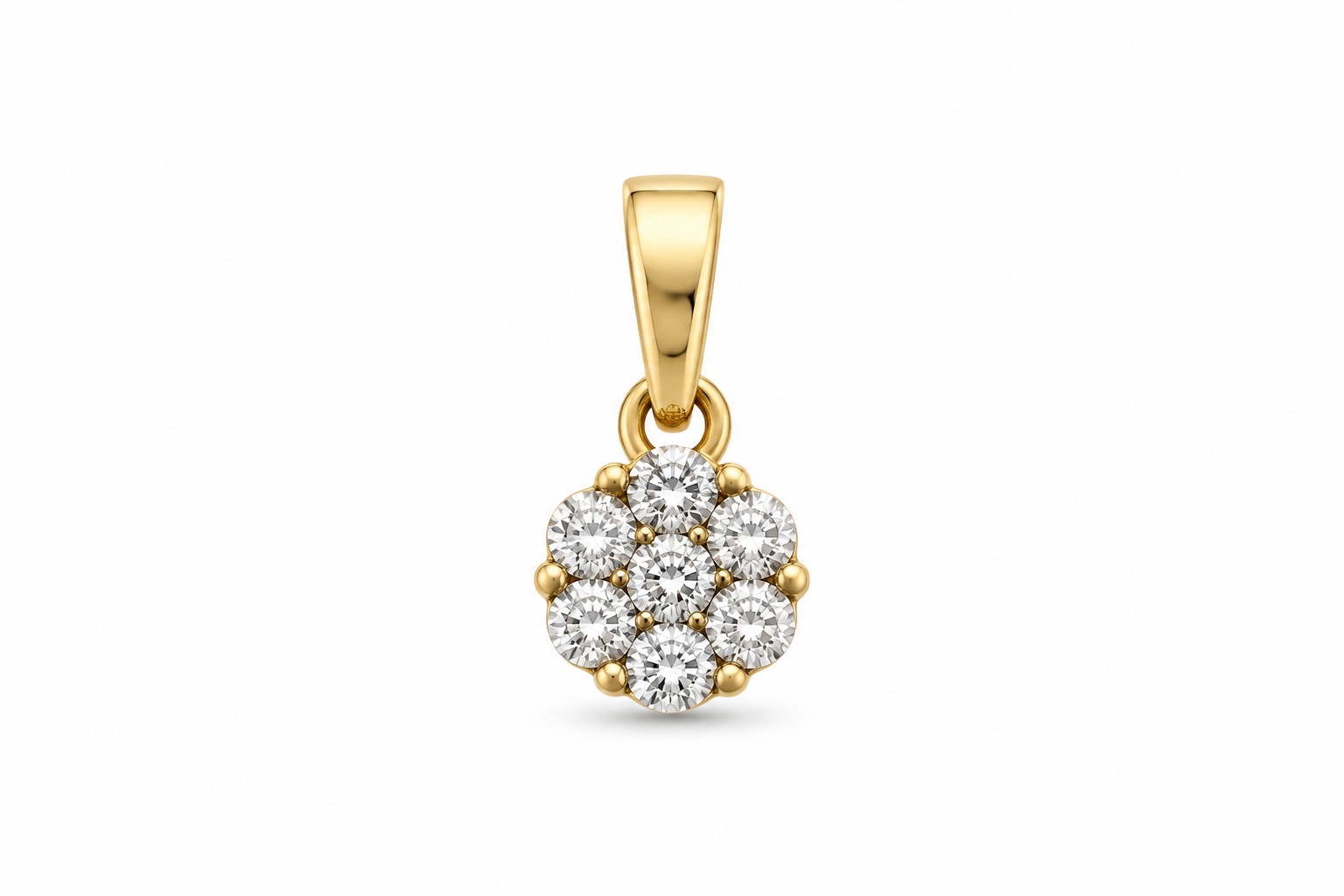 14KT Yellow Gold 0.33 CTW Flower Diamond Pendant [K8H]