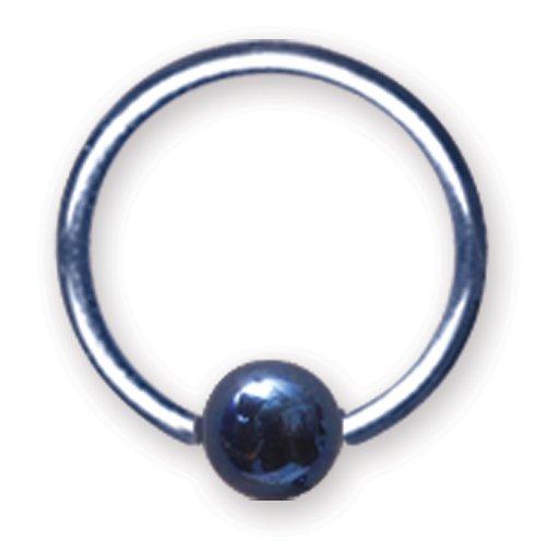 18G (1Mm) 3/8 (10Mm) Dia W 4Mm Ball Cobalt Blue Titanium 18G (1Mm) 3/8