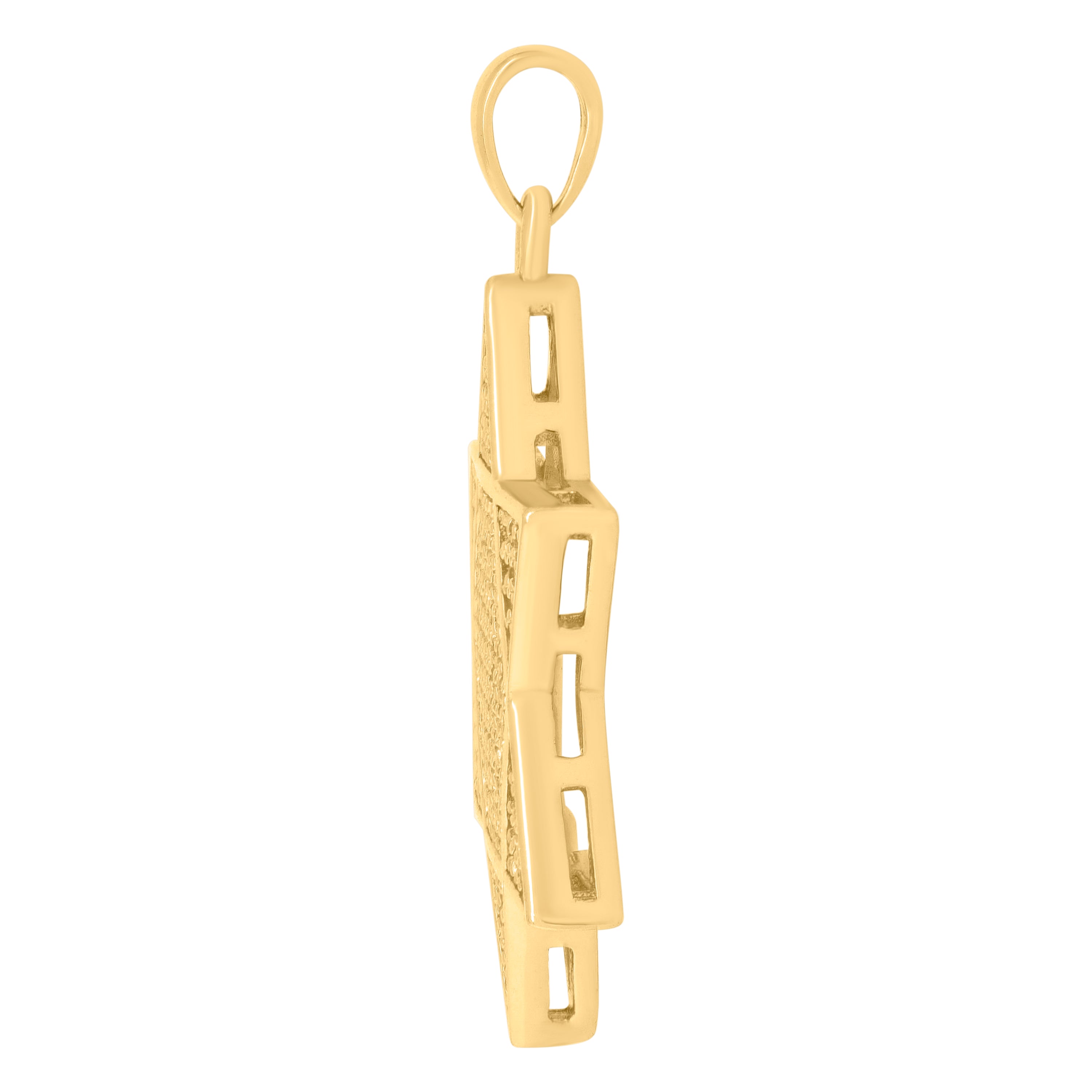 925 Sterling Silver Yellow-tone Men Cubic-Zirconia Star Of David Religious Symbol Charm Pendant