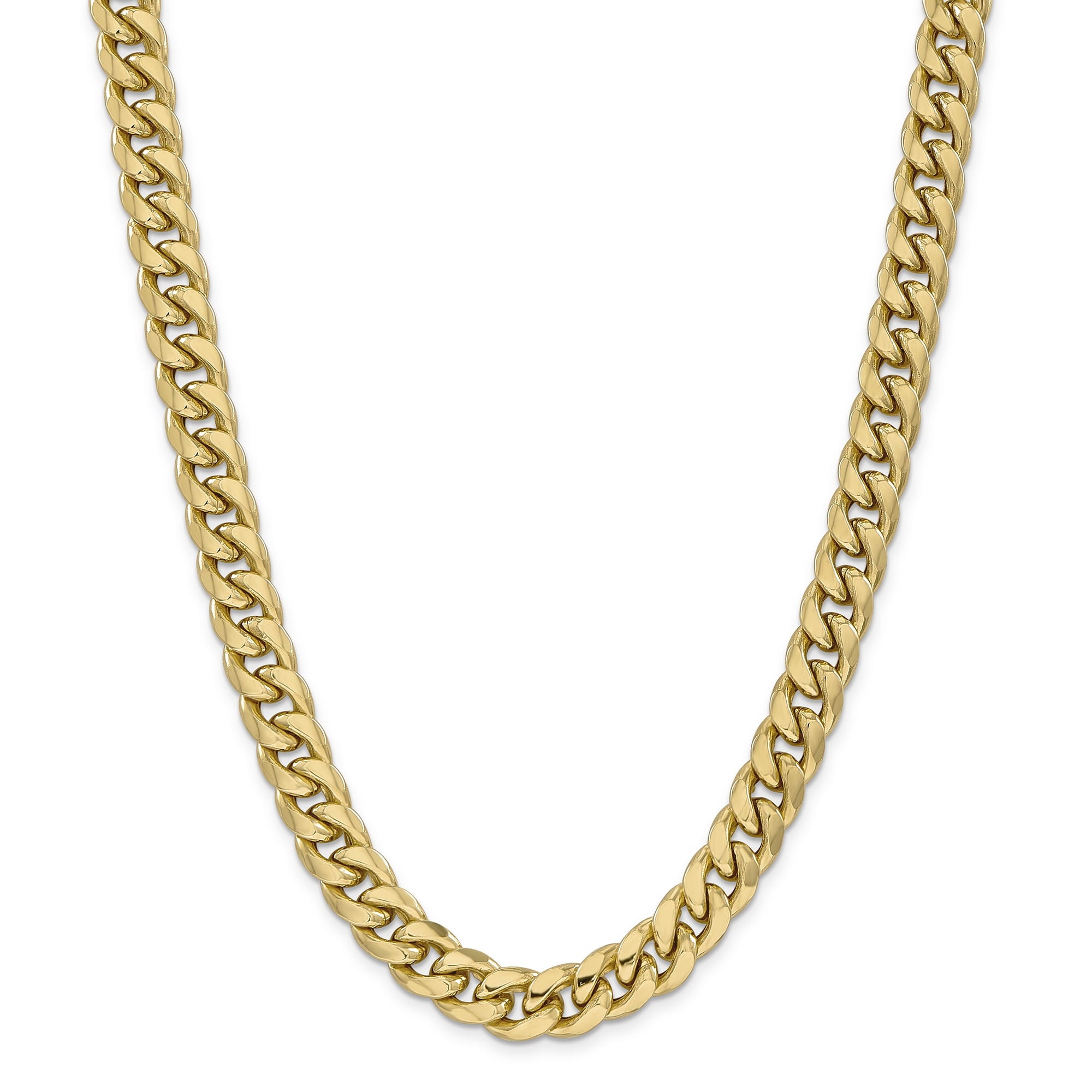 14K 26 Inch 11Mm Semi-Solid Miami Cuban With Lobster Clasp Chain