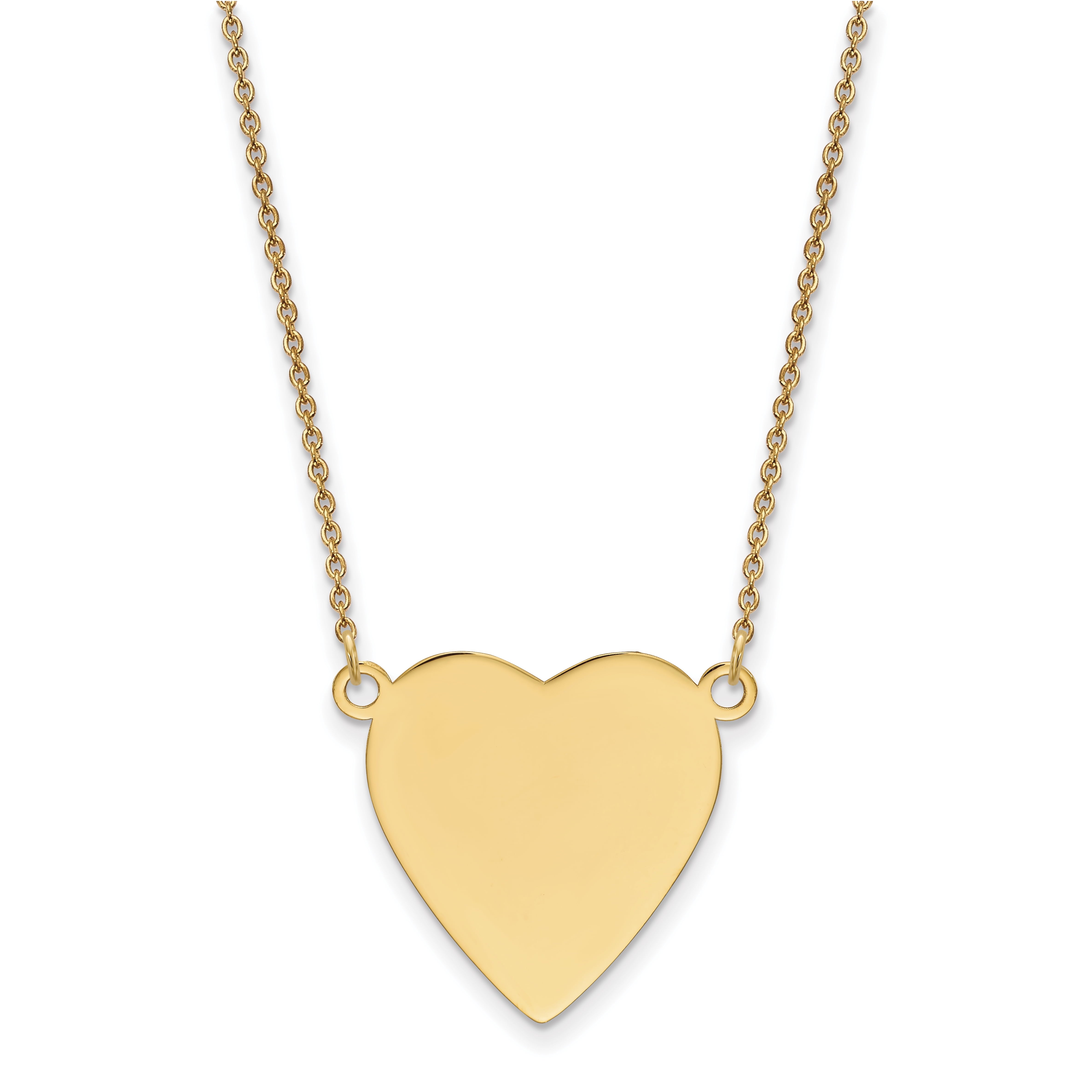 14K Plain .013 Gauge Heart Engravable Disc 18In Necklace
