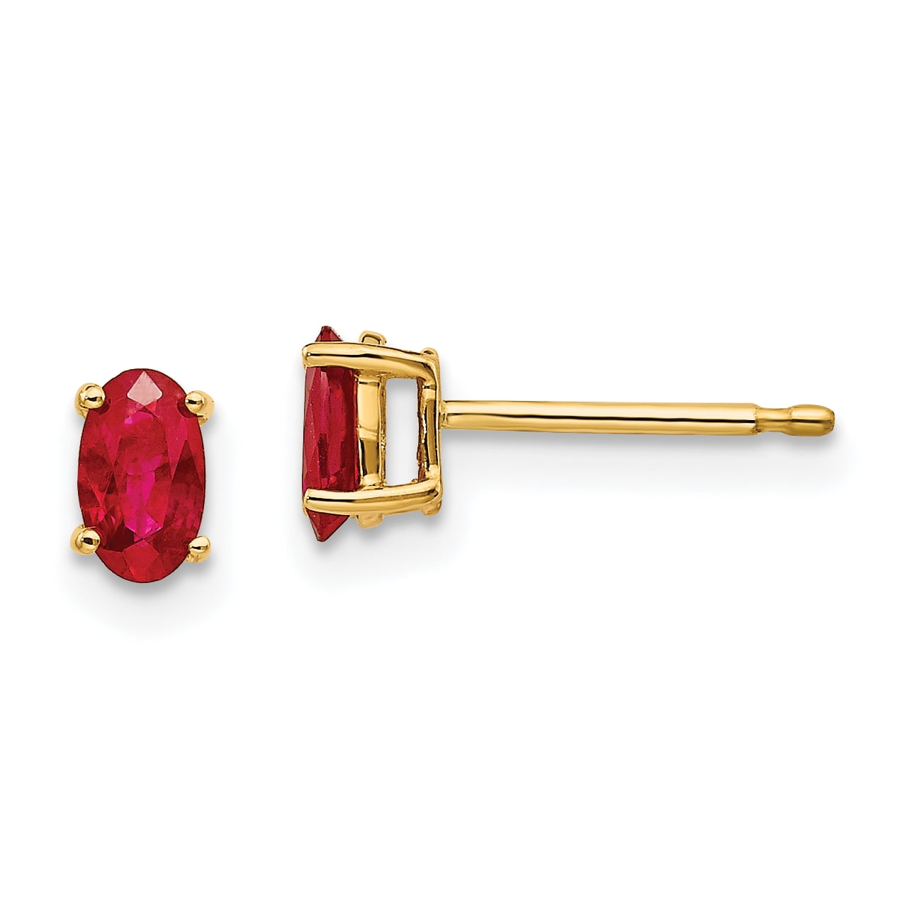 14K Ruby Post Earrings
