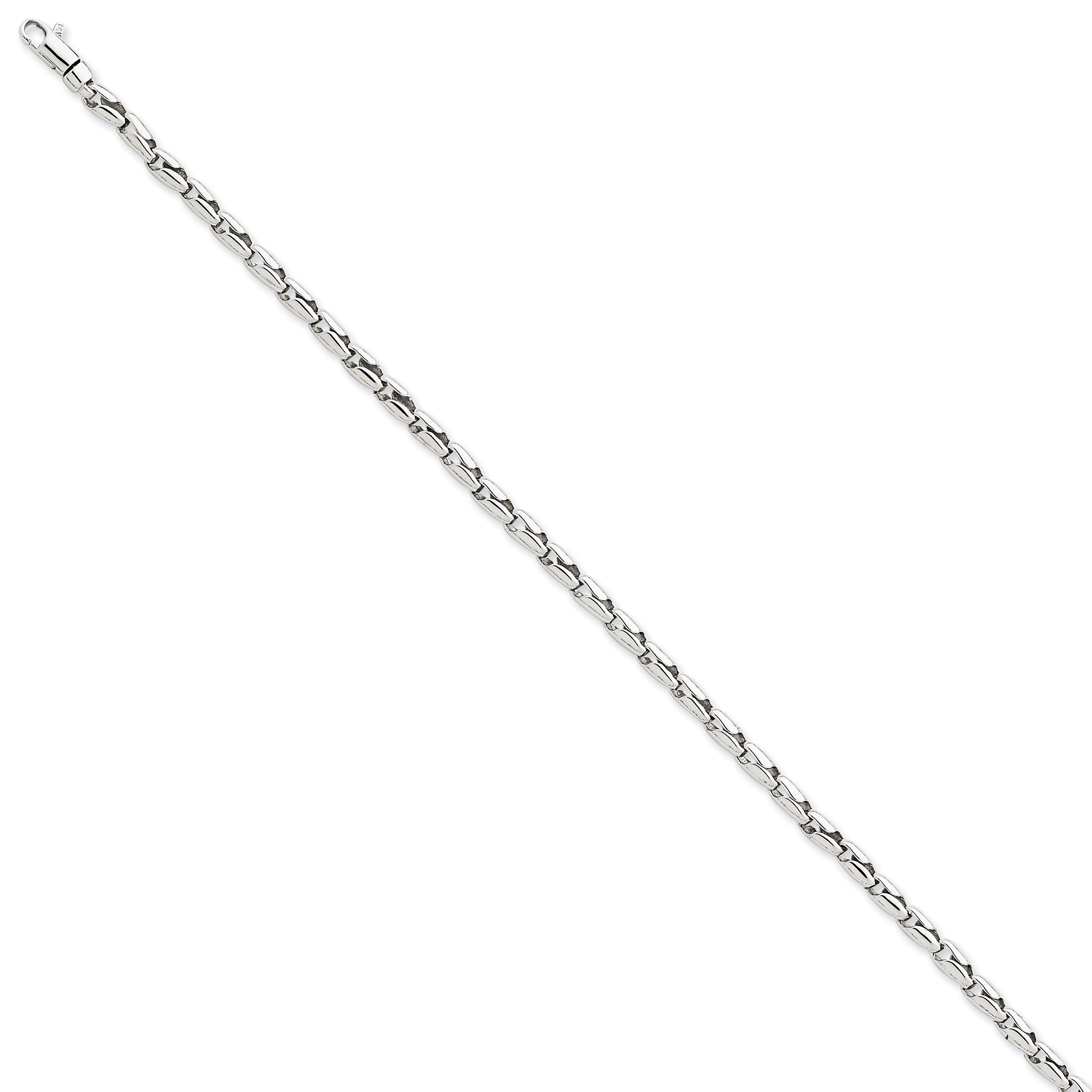 14K White Gold 22 Inch 3Mm Hand Polished Fancy Link With Lobster Clasp Chain