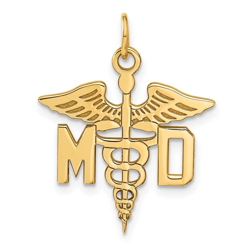 14k Large M.D. Caduceus Charm