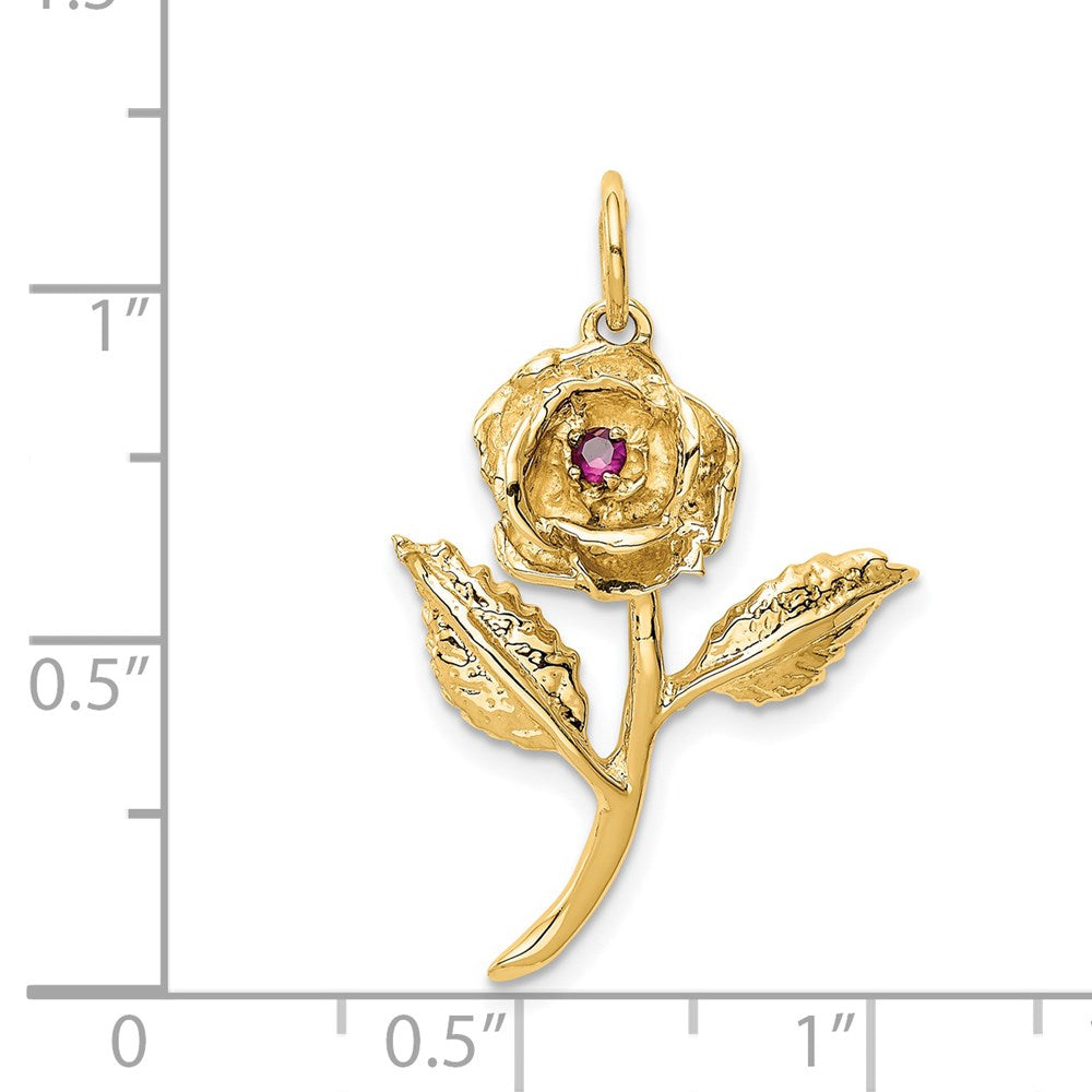 14k CZ Rose Charm