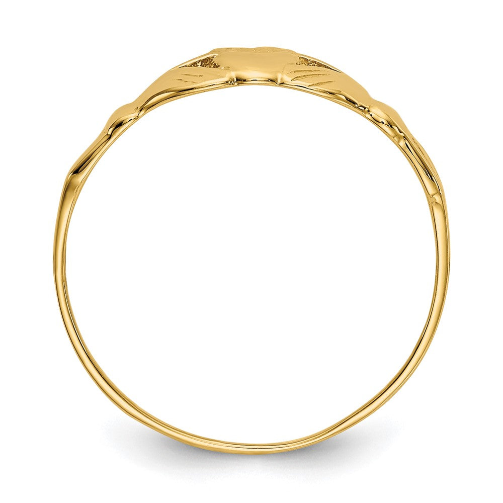 14k Childs Polished Claddagh Ring
