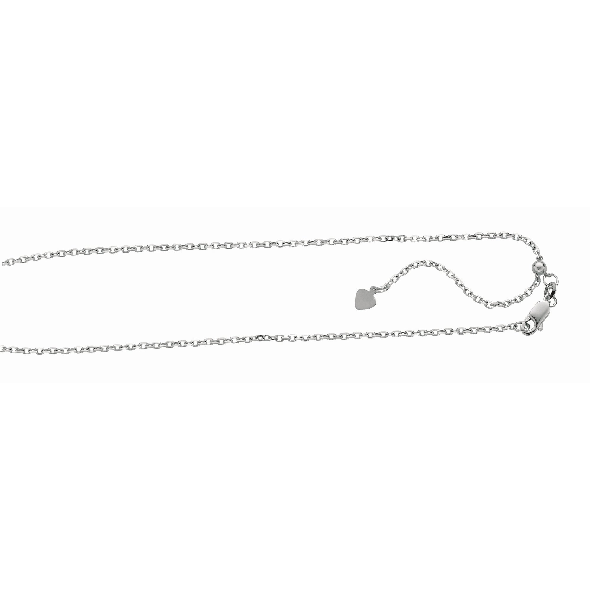 Sterling Silver 1.8mm Adjustable Cable 22" Chain with Lobster Clasp