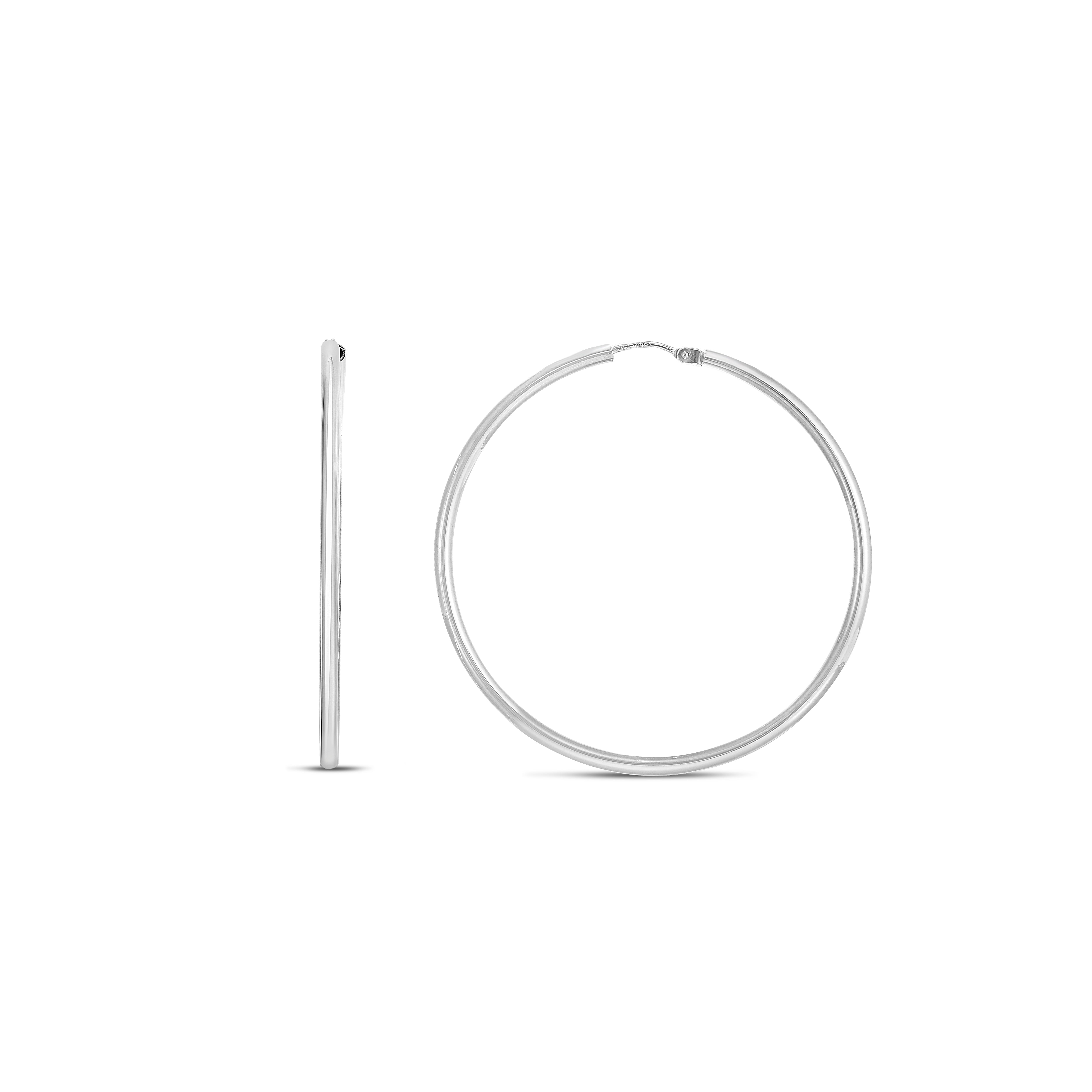Sterling Silver Polished 40Mm Endless Hoops.