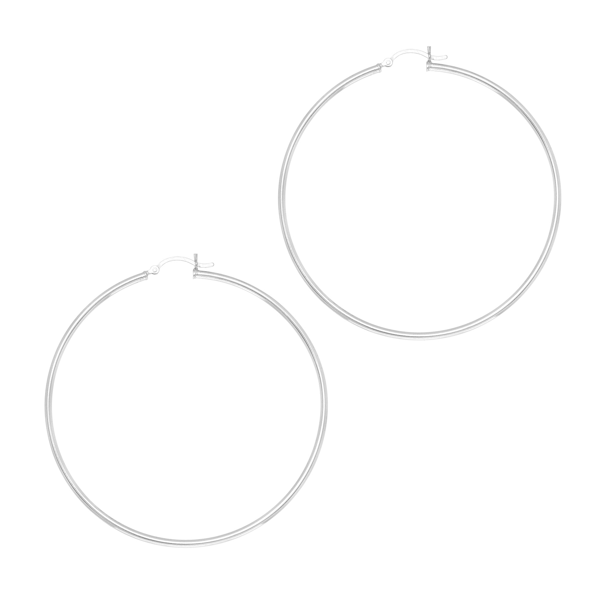 Sterling Silver 2x60mm Hoop Earring