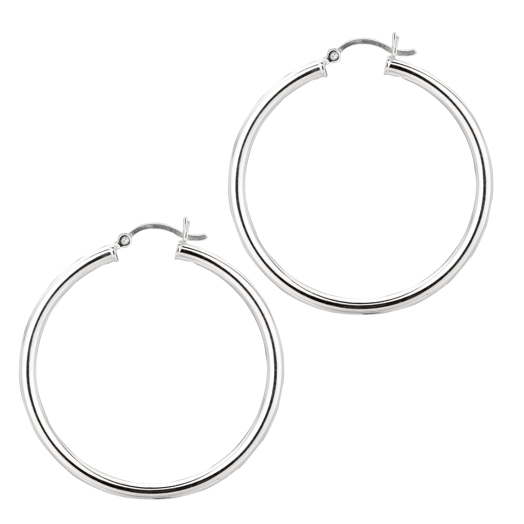 Sterling Silver 3x40mm Hoop Earring