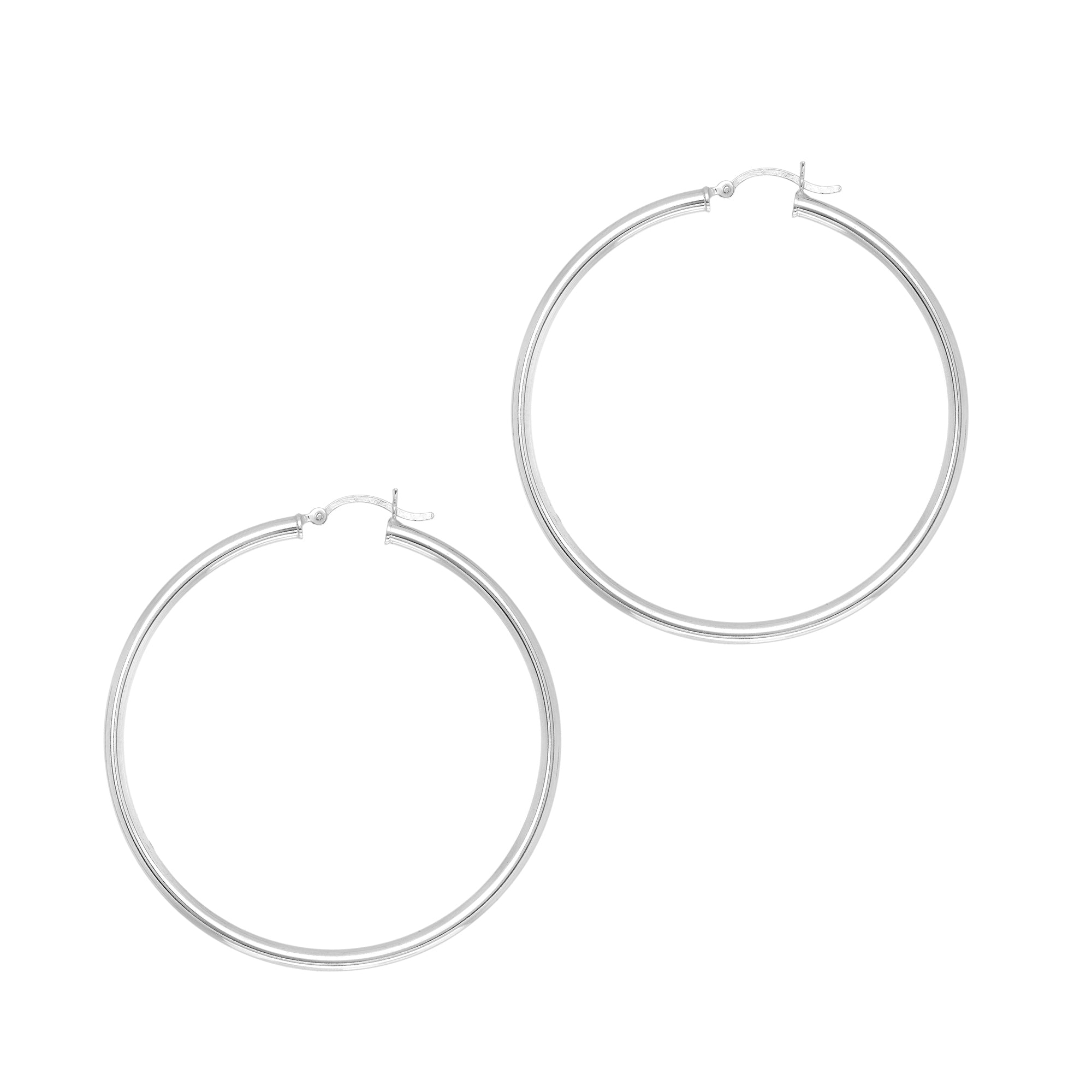 Sterling Silver 3X50Mm Hoop Earring