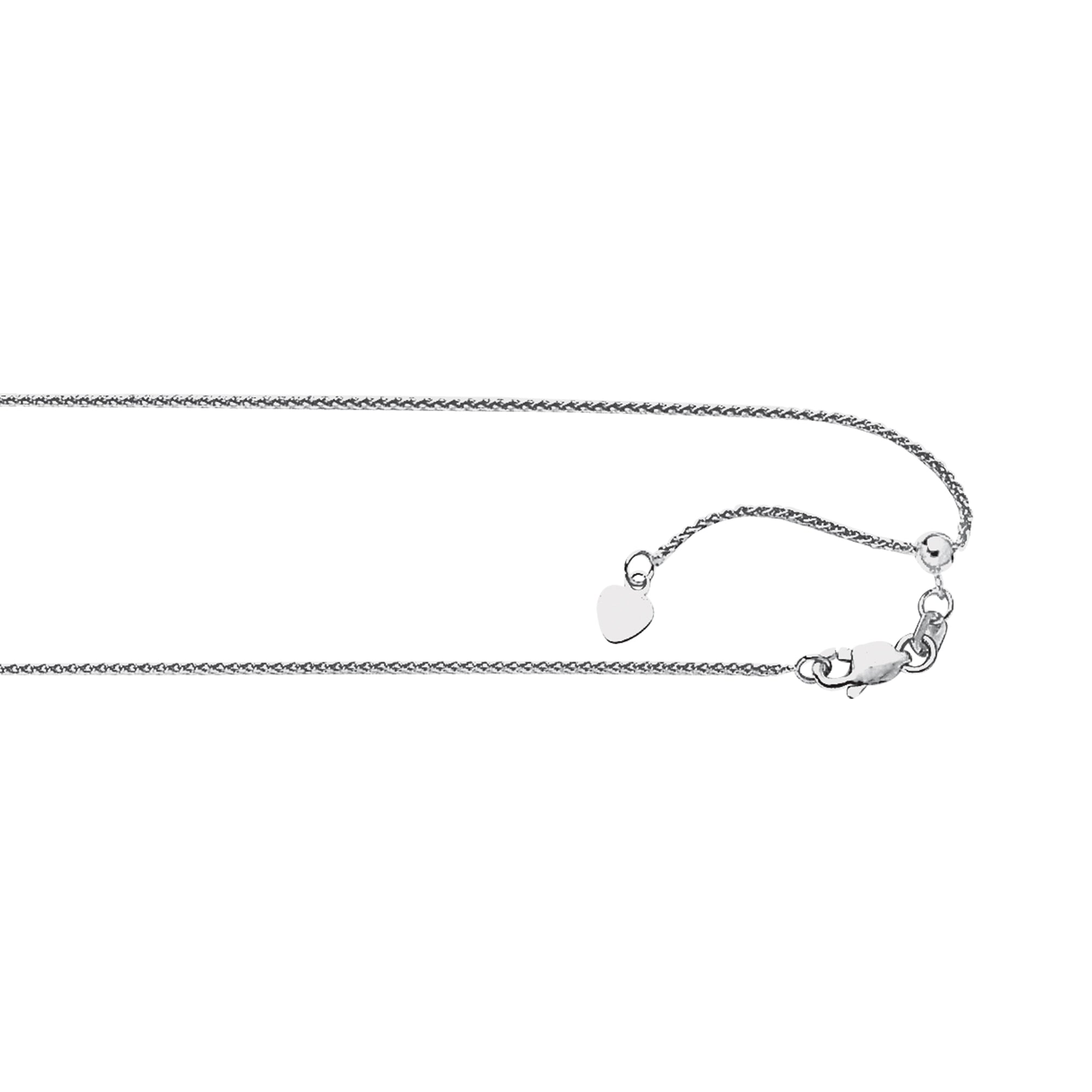 Silver 1.1mm Adjustable Wheat 22" Chain with Lobster Lock