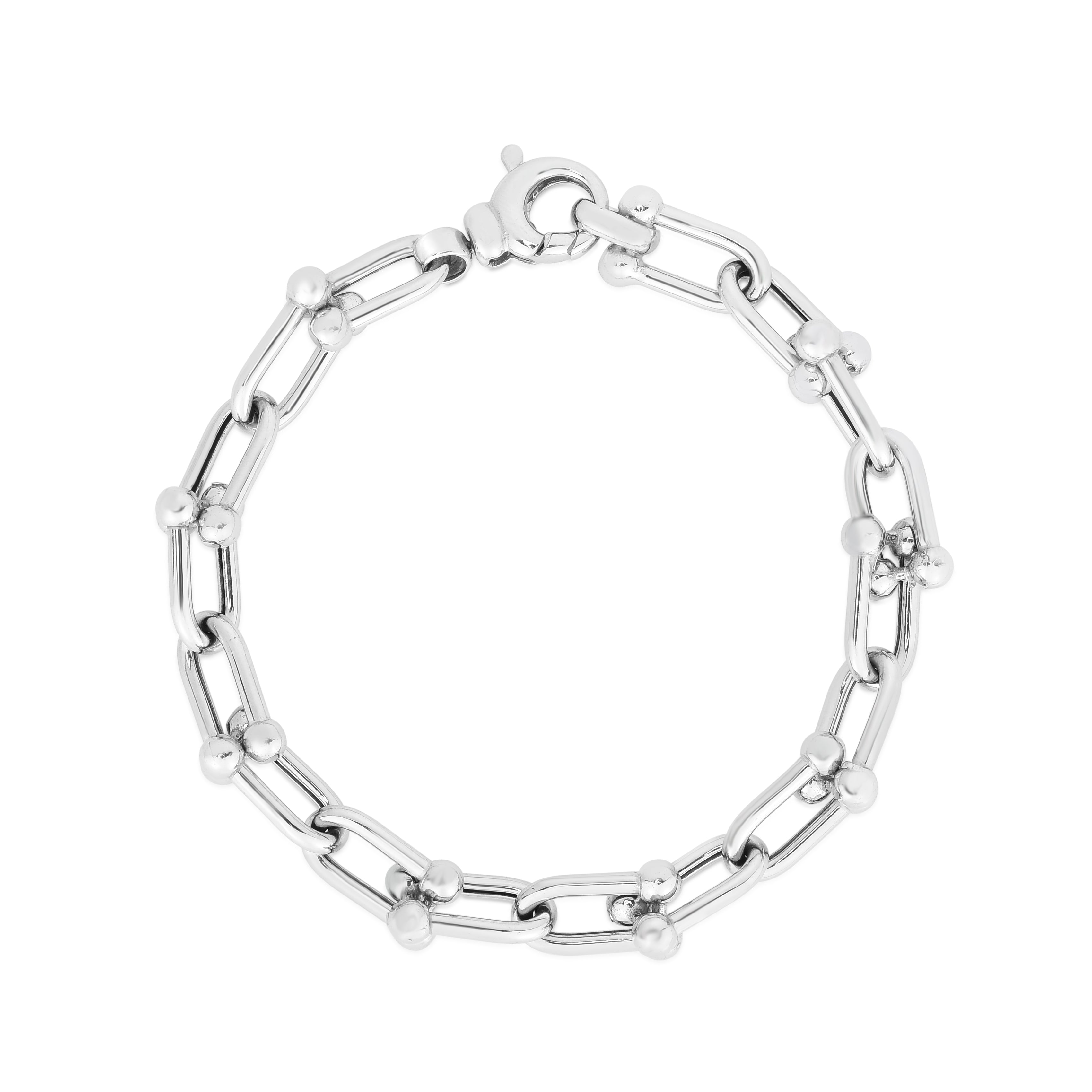 Sterling Silver 8" Jax Bead Bracelet with Lobster Clasp