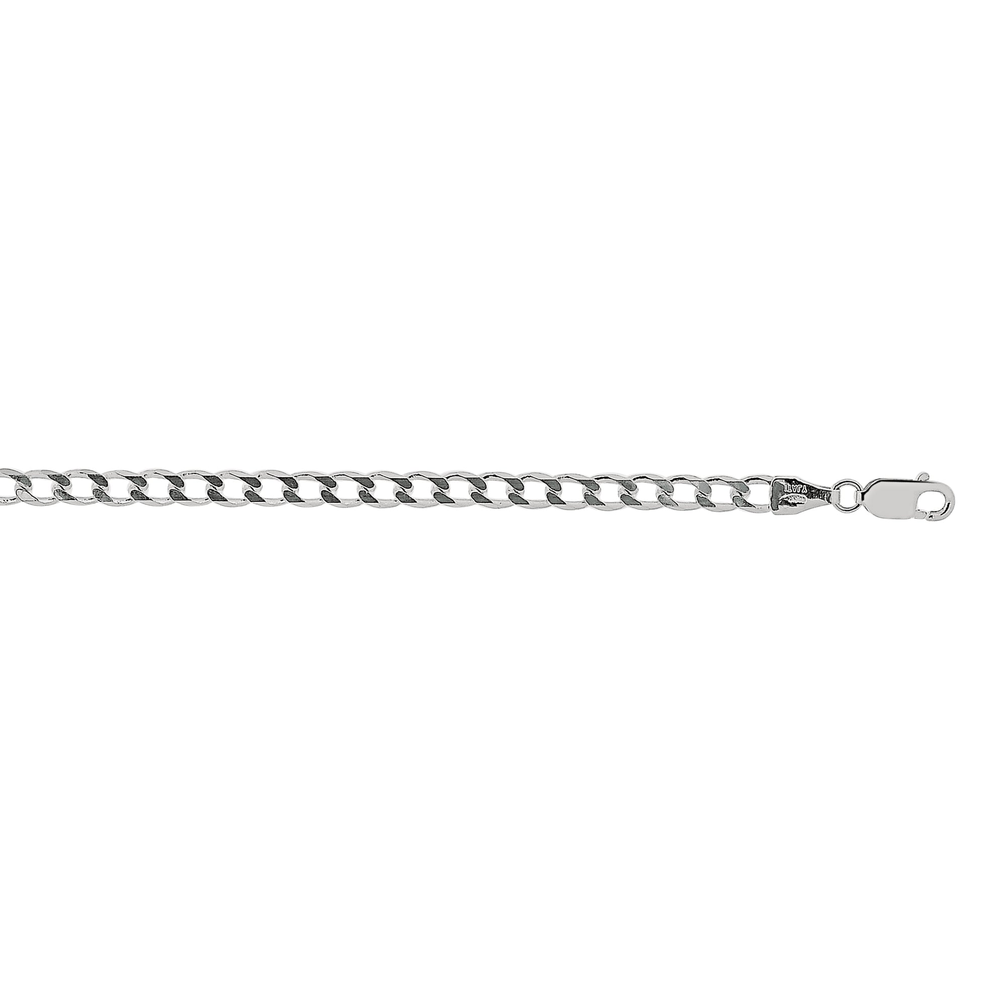Sterling Silver 3.7mm Comfort Curb 24" Chain with Lobster Clasp