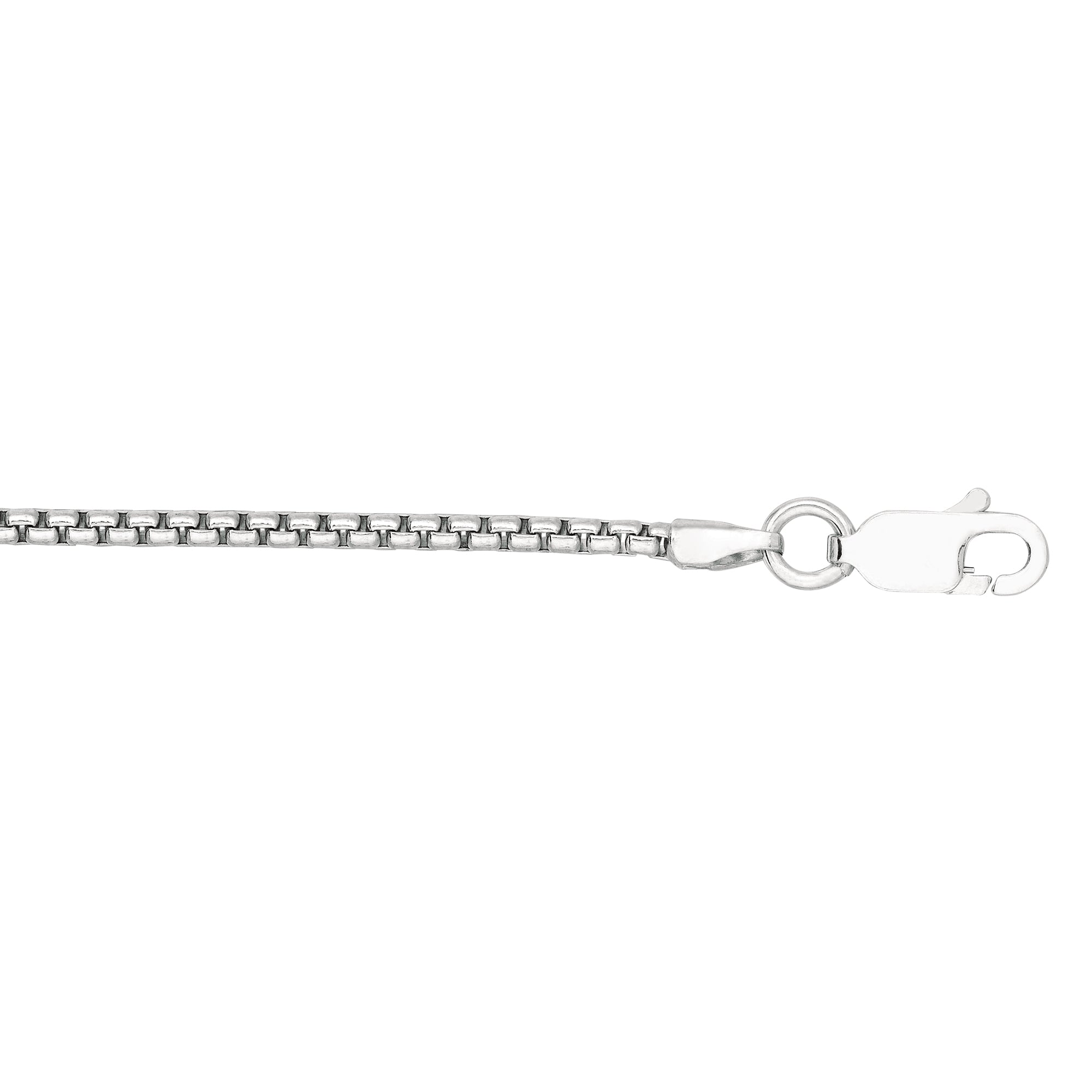 Sterling Silver 1.4mm Round Box 24" Chain with Lobster Clasp