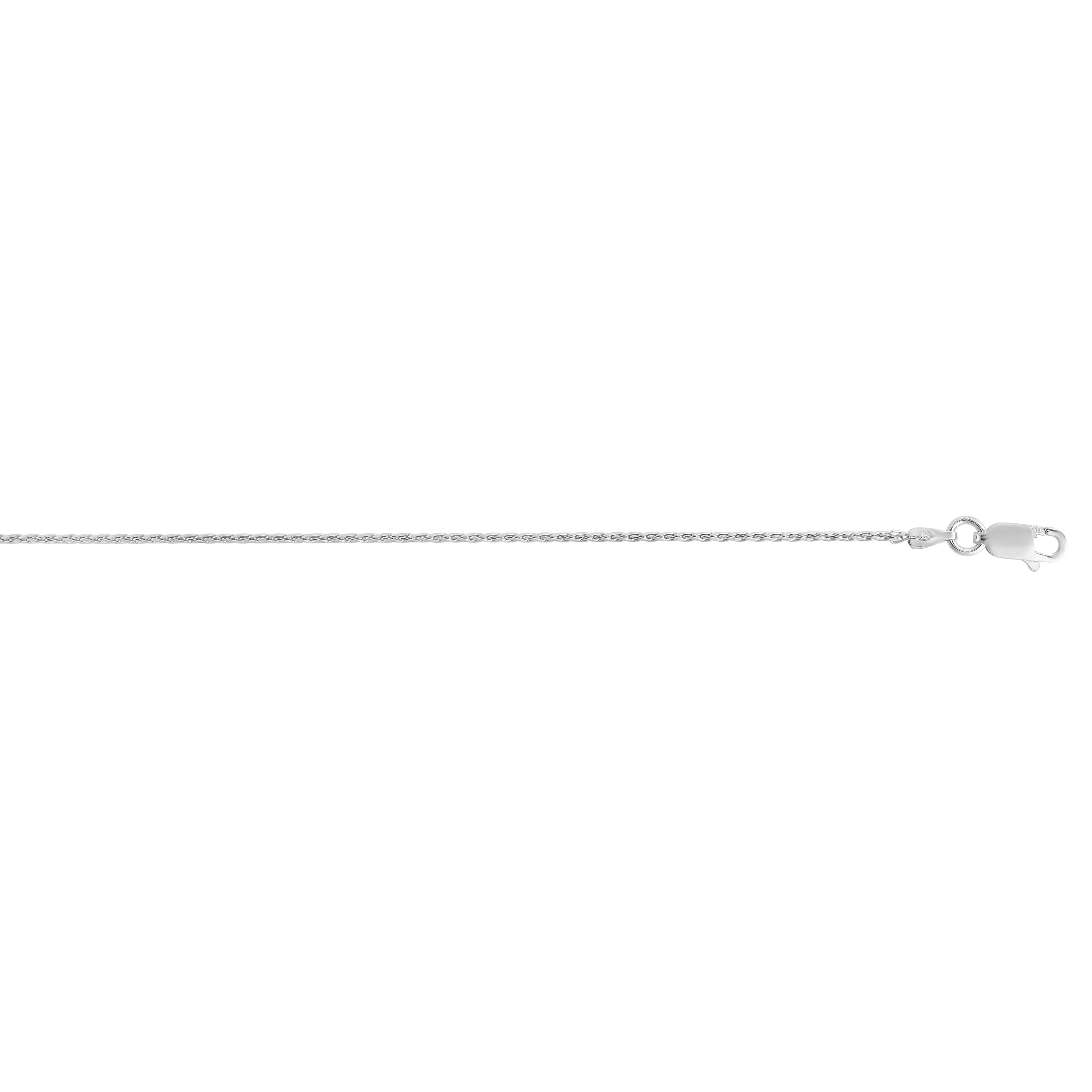 Sterling Silver 1.1mm Diamond Cut Wheat 24" Chain with Lobster Clasp