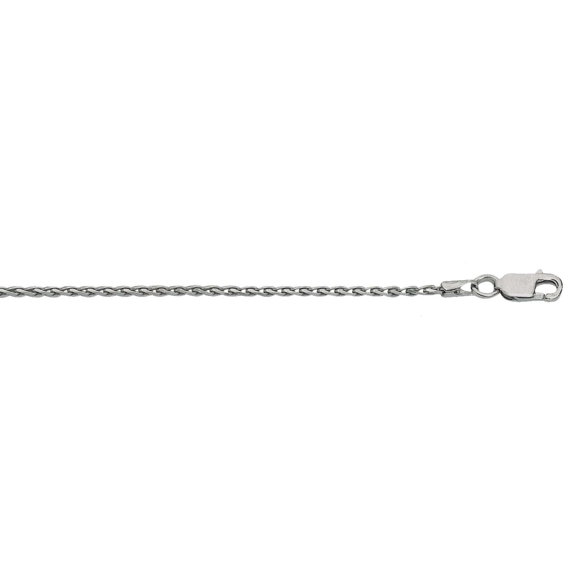 Sterling Silver 1.5mm Diamond Cut Wheat 24" Chain with Lobster Clasp