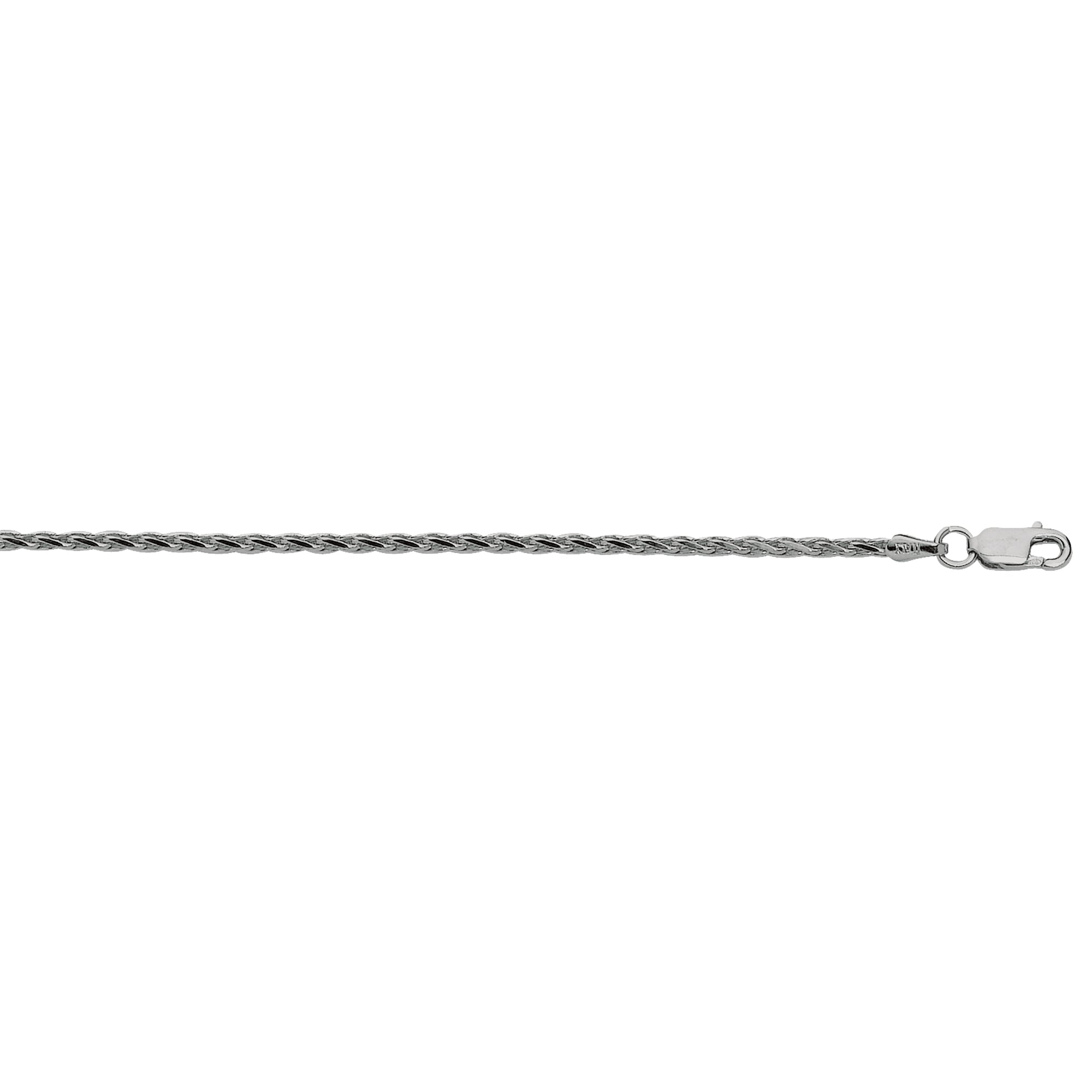 Silver 2.2mm Diamond Cut Wheat Chain