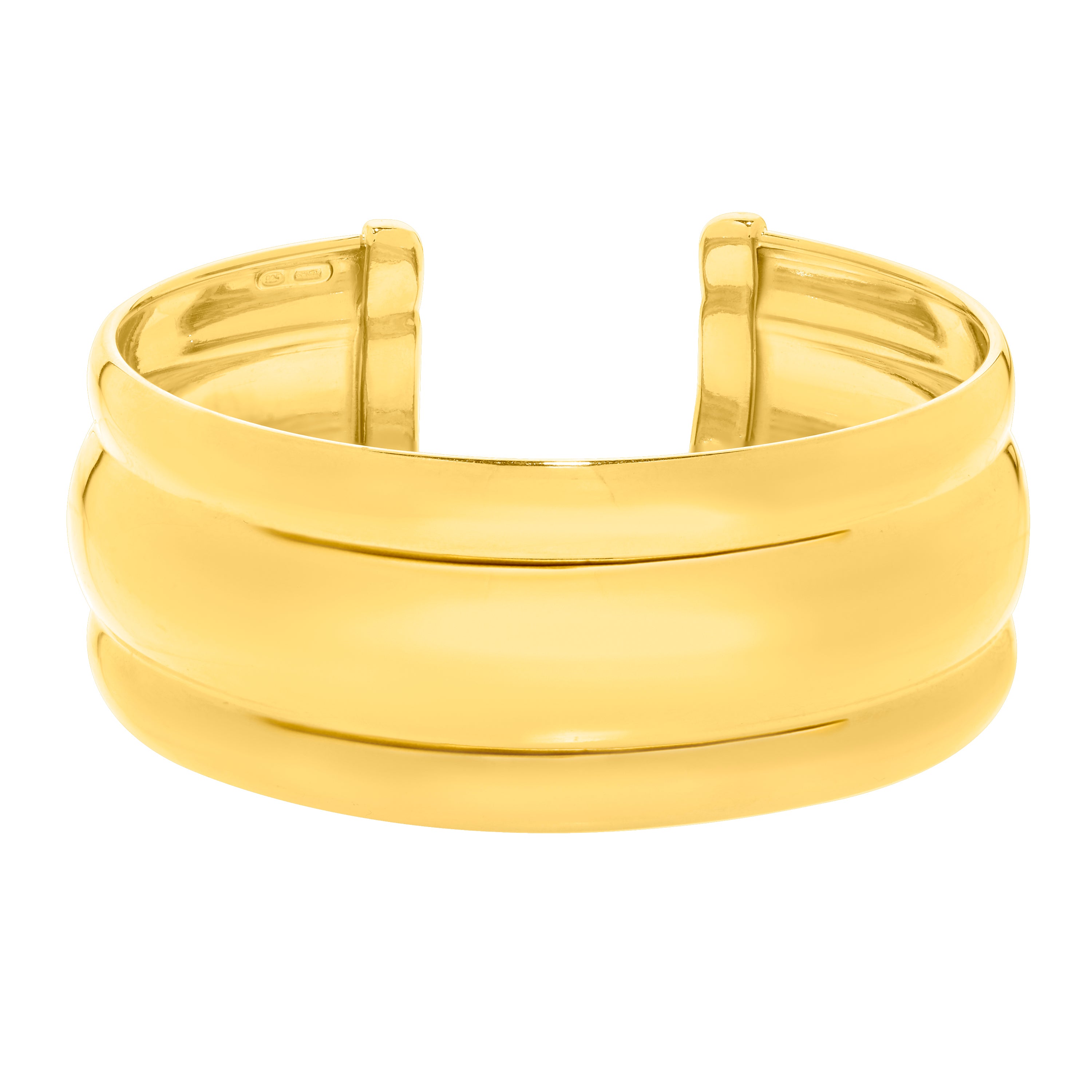Gold Over Silver Bold Ribbed Cuff
