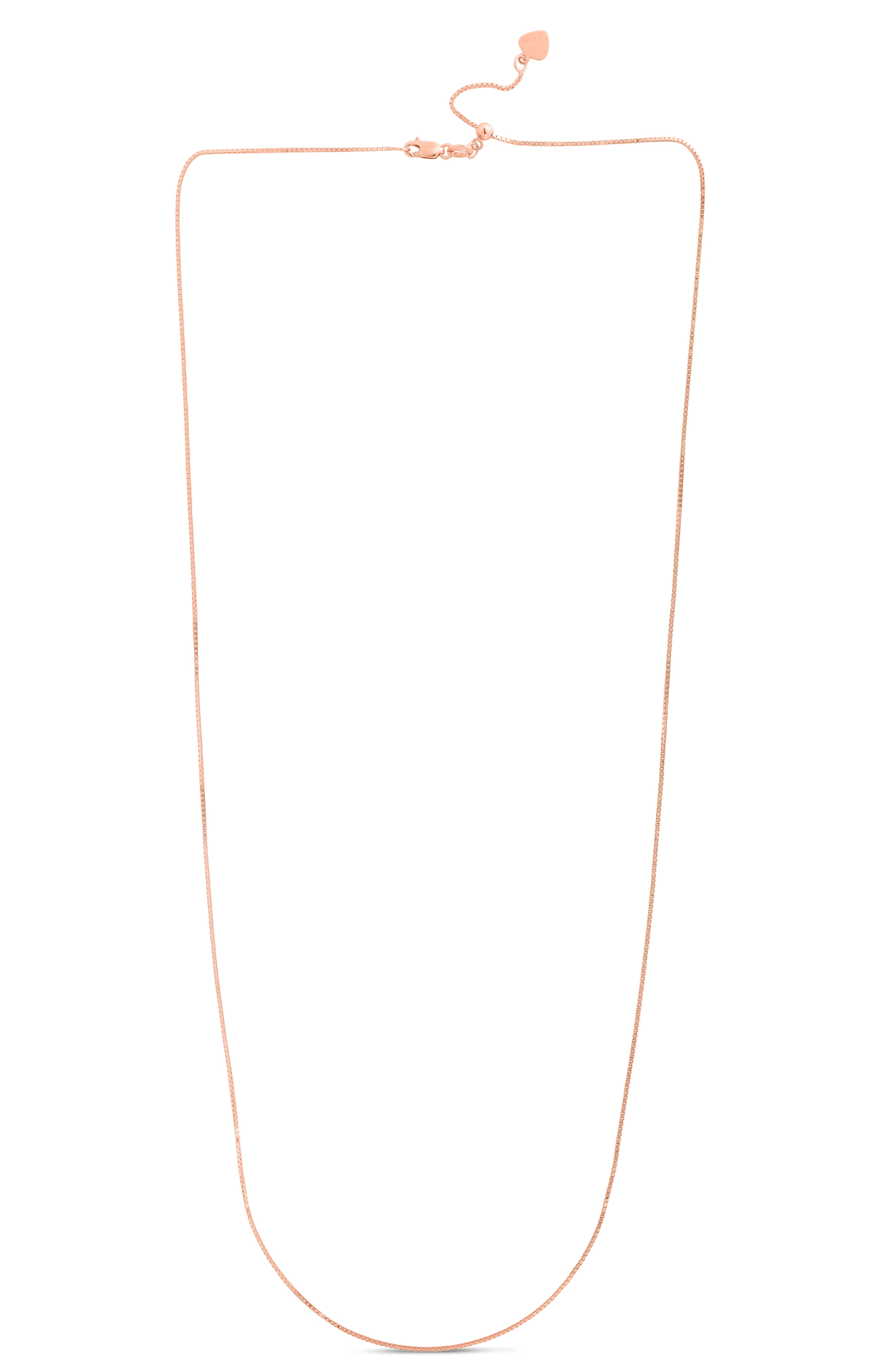 14K Rose Gold 0.68mm Adjustable Box 22" Chain with Lobster Lock
