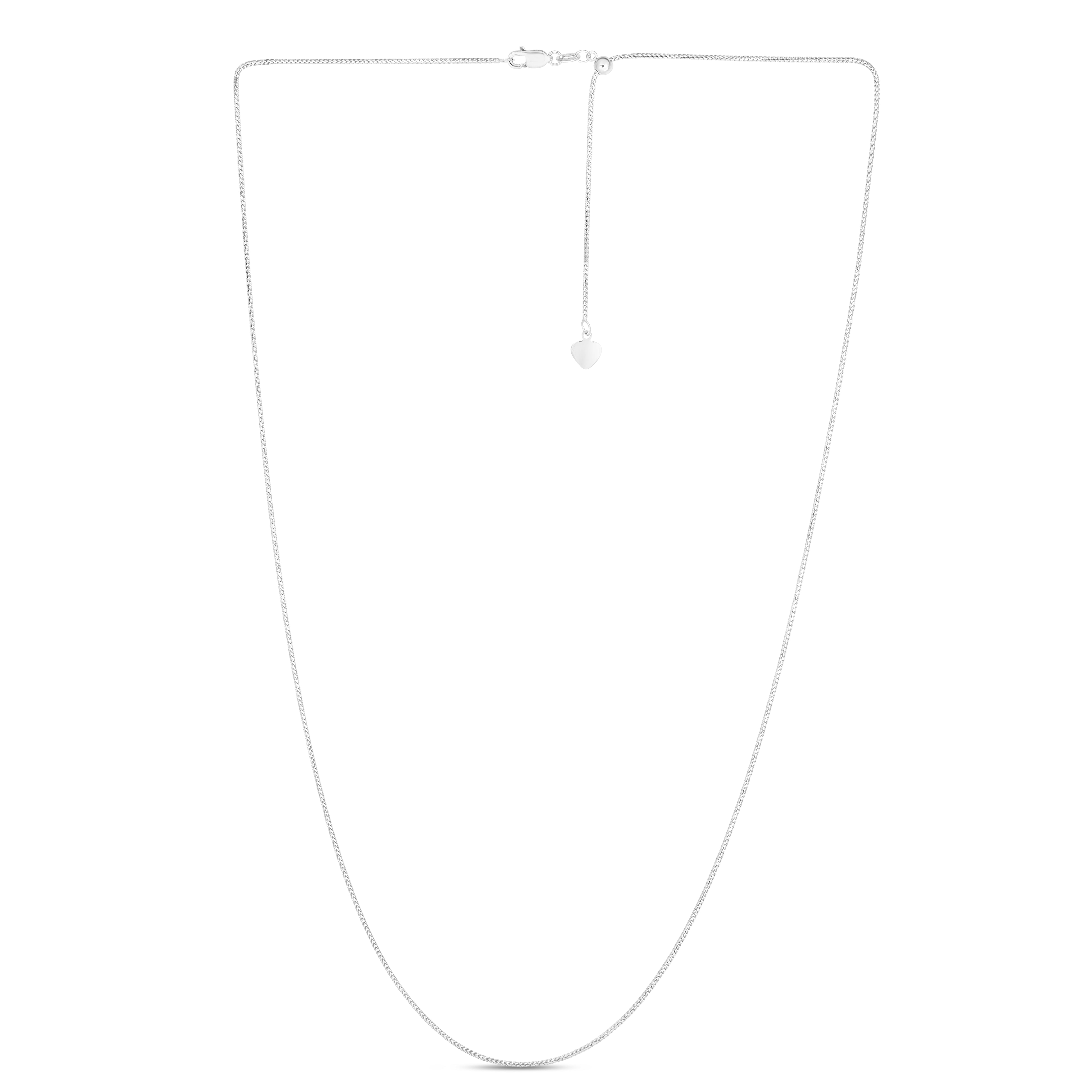 14K White Gold 1mm Adjustable Franco 22" Chain with Lobster Lock