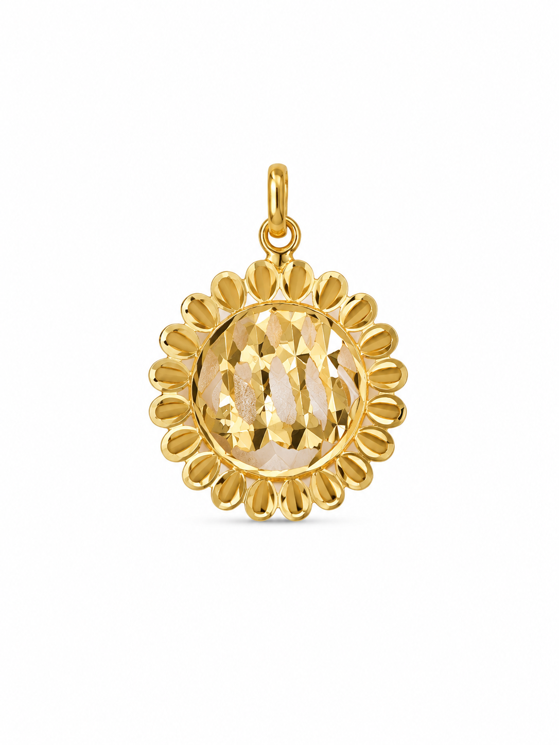 22KT Domed Allah Yellow Gold Pendant [A4B7]